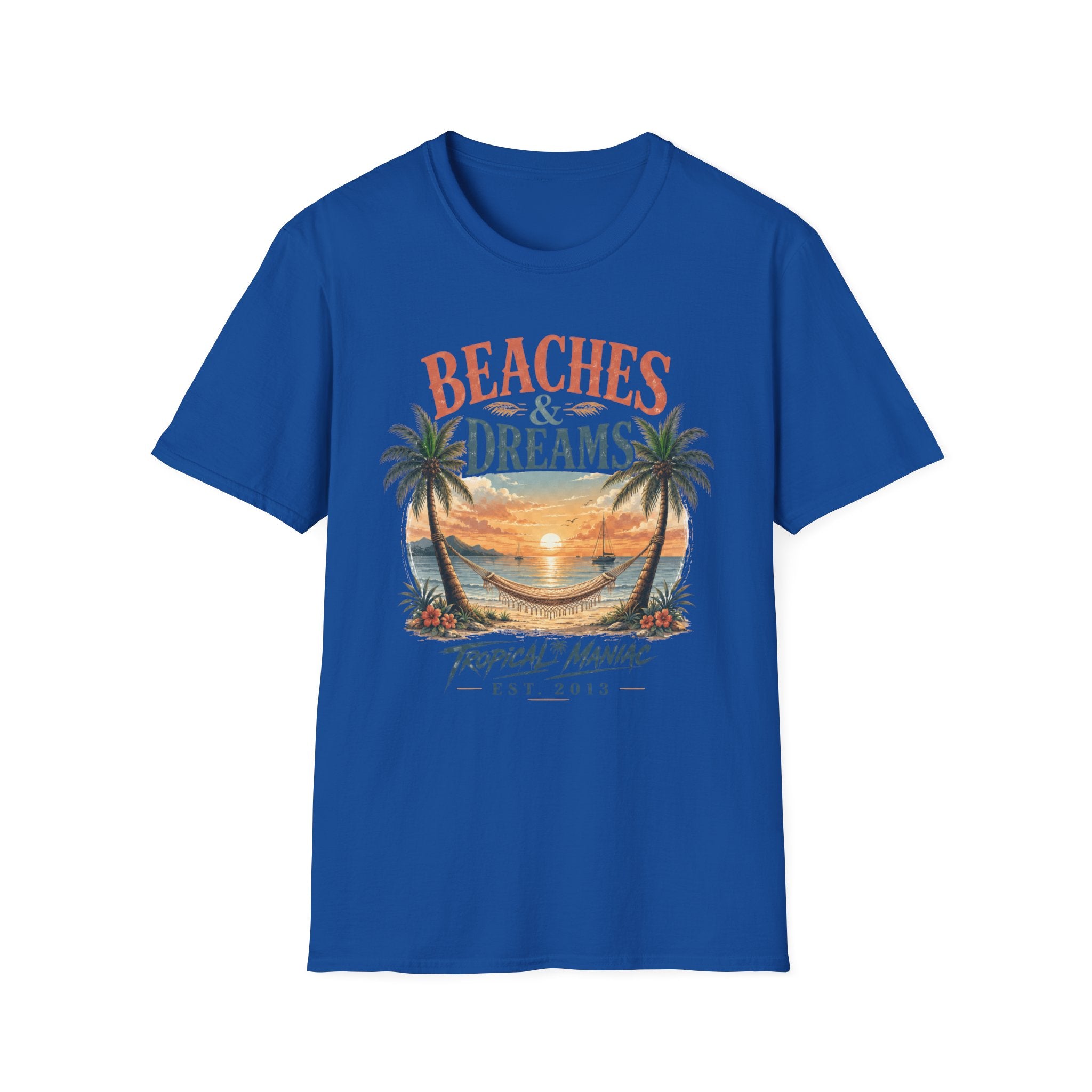 Beaches & Dreams Sunset T-Shirt — Tropical Palm Beach Vibes
