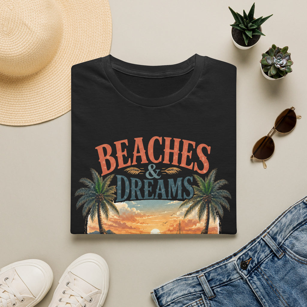 Beaches & Dreams Sunset T-Shirt — Tropical Palm Beach Vibes
