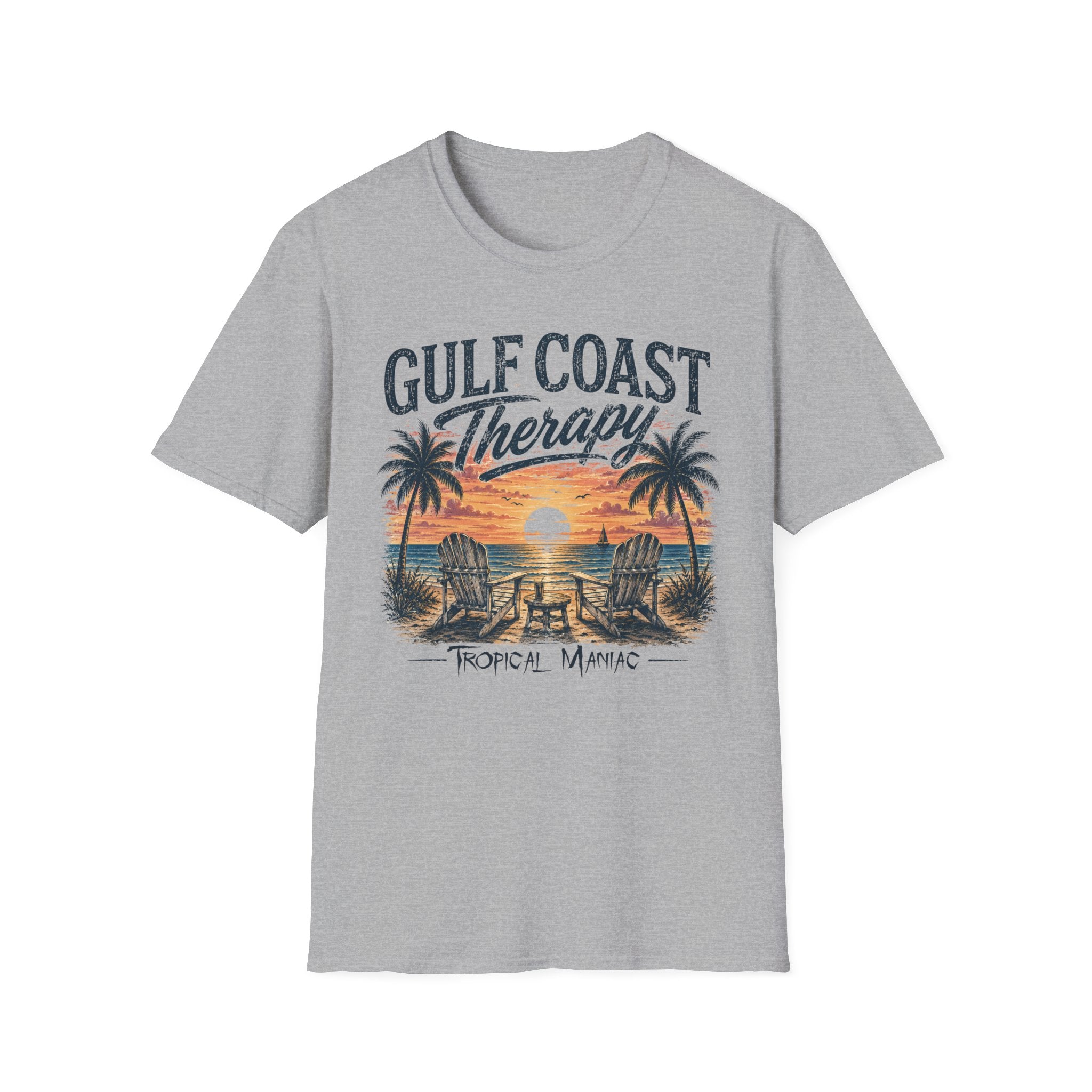 Gulf Coast Therapy T-Shirt — Sunset Palm Beach Tee