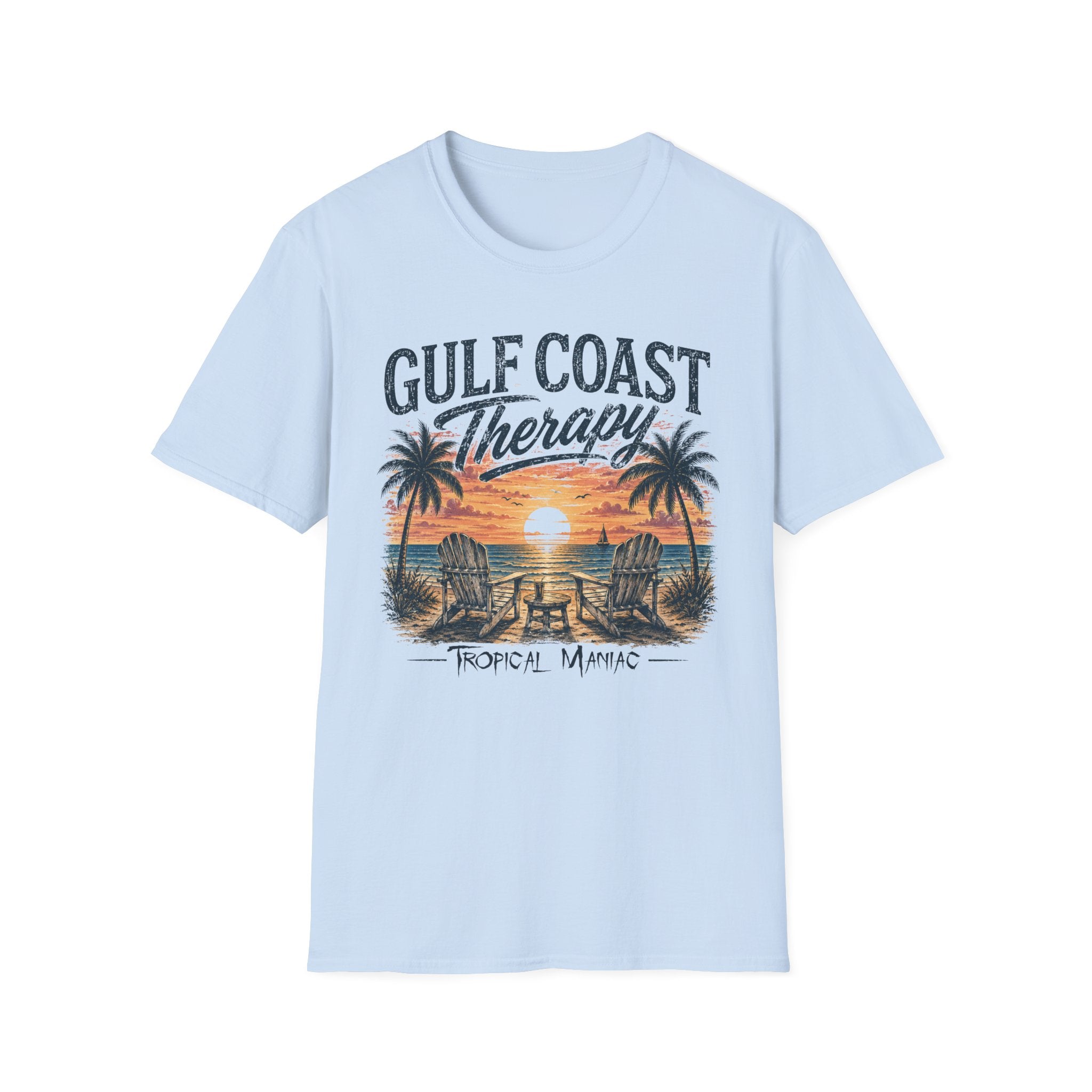 Gulf Coast Therapy T-Shirt — Sunset Palm Beach Tee