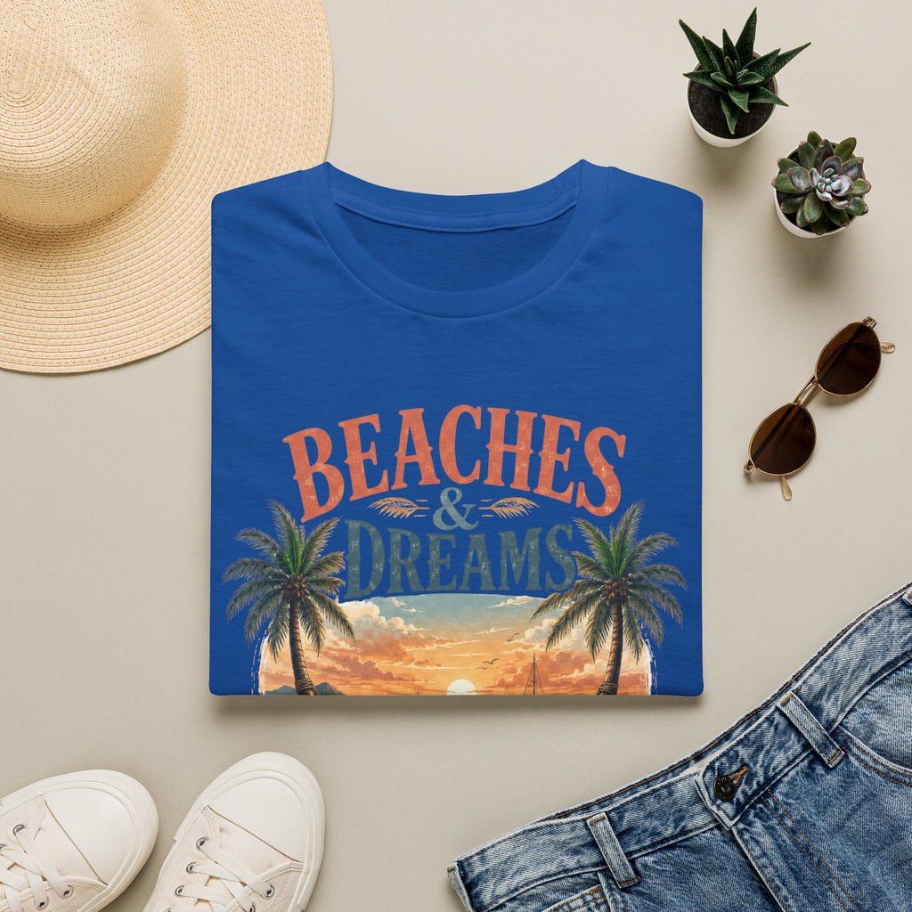 Beaches & Dreams Sunset T-Shirt — Tropical Palm Beach Vibes