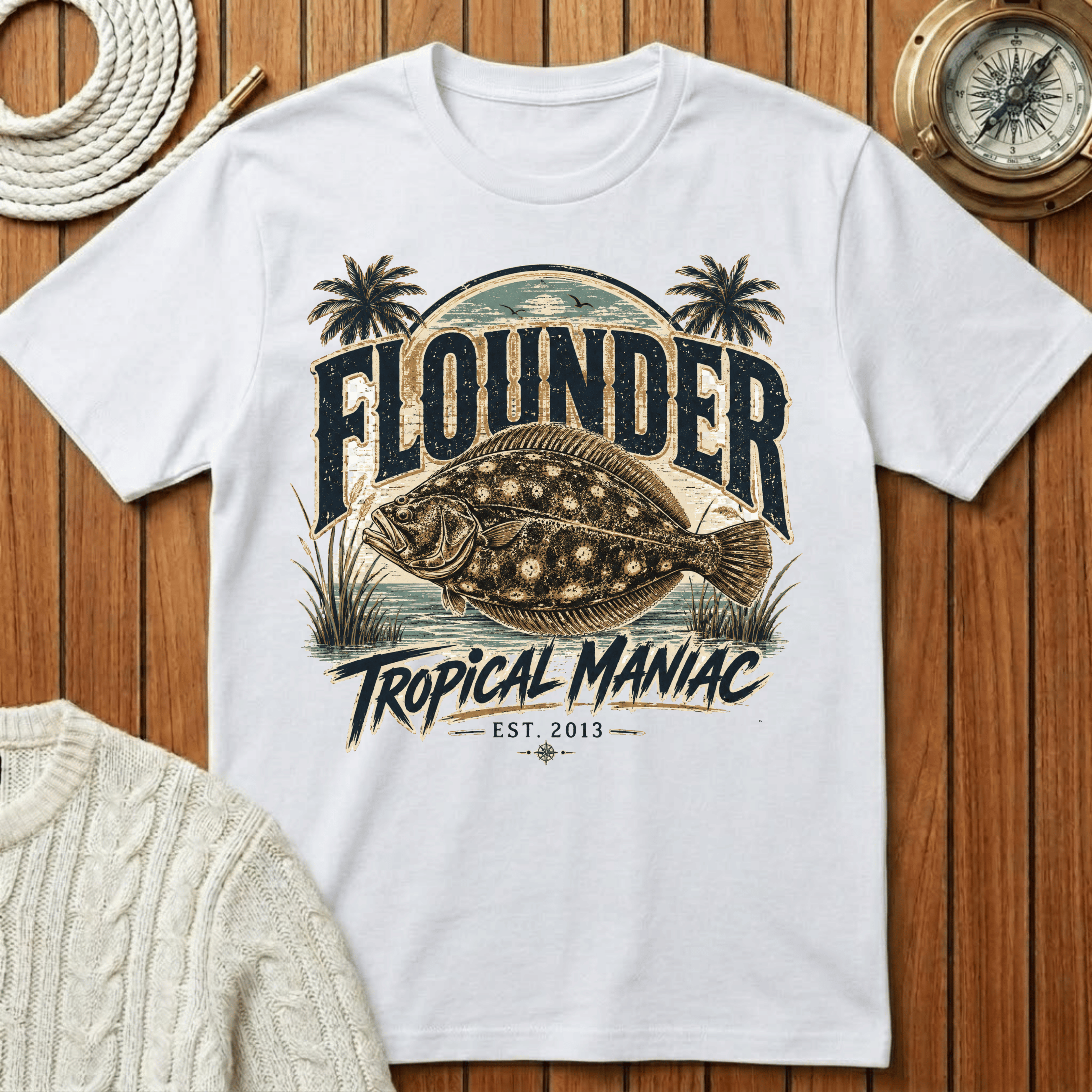 Flounder Tropical Graphic - T-Shirt