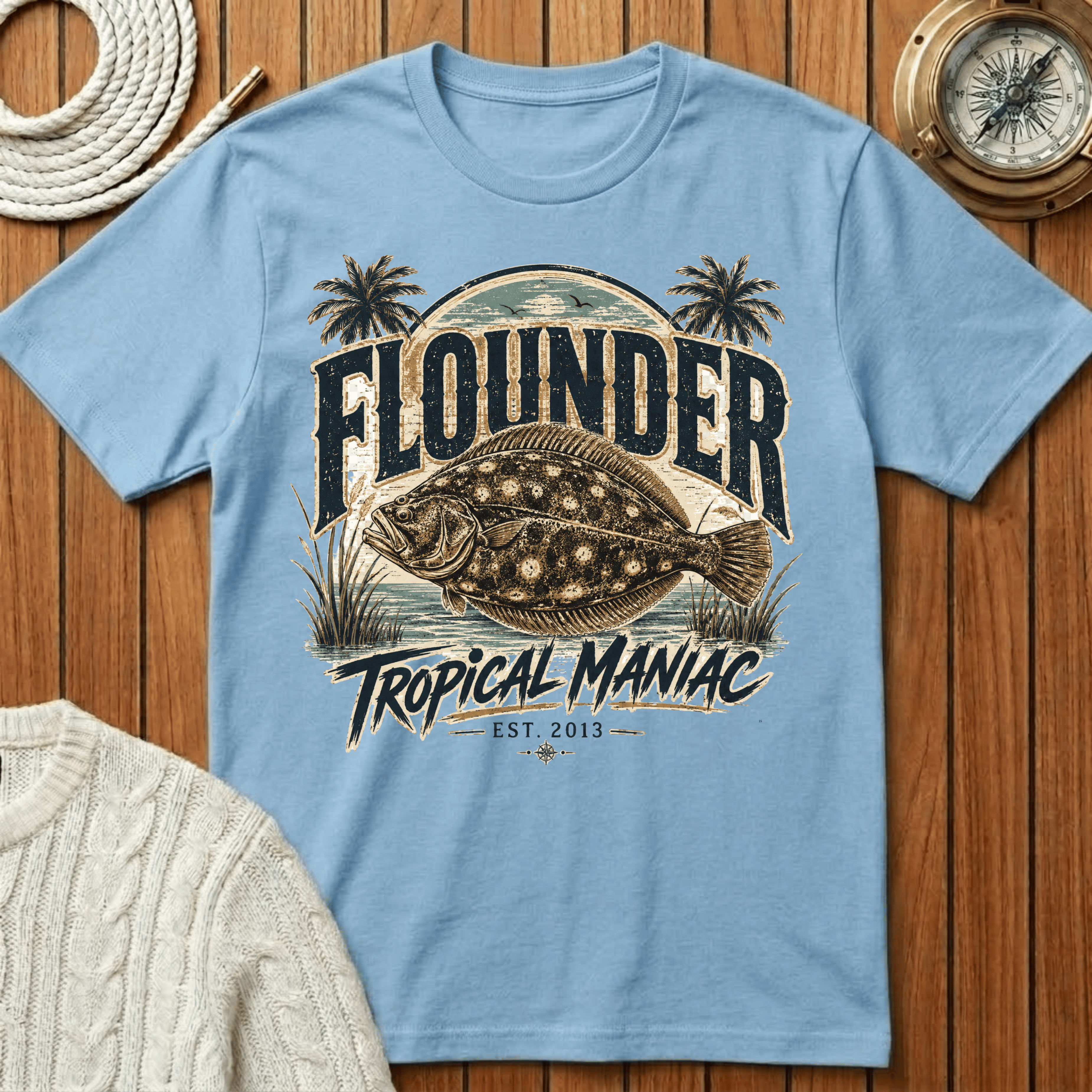 Flounder Tropical Graphic - T-Shirt