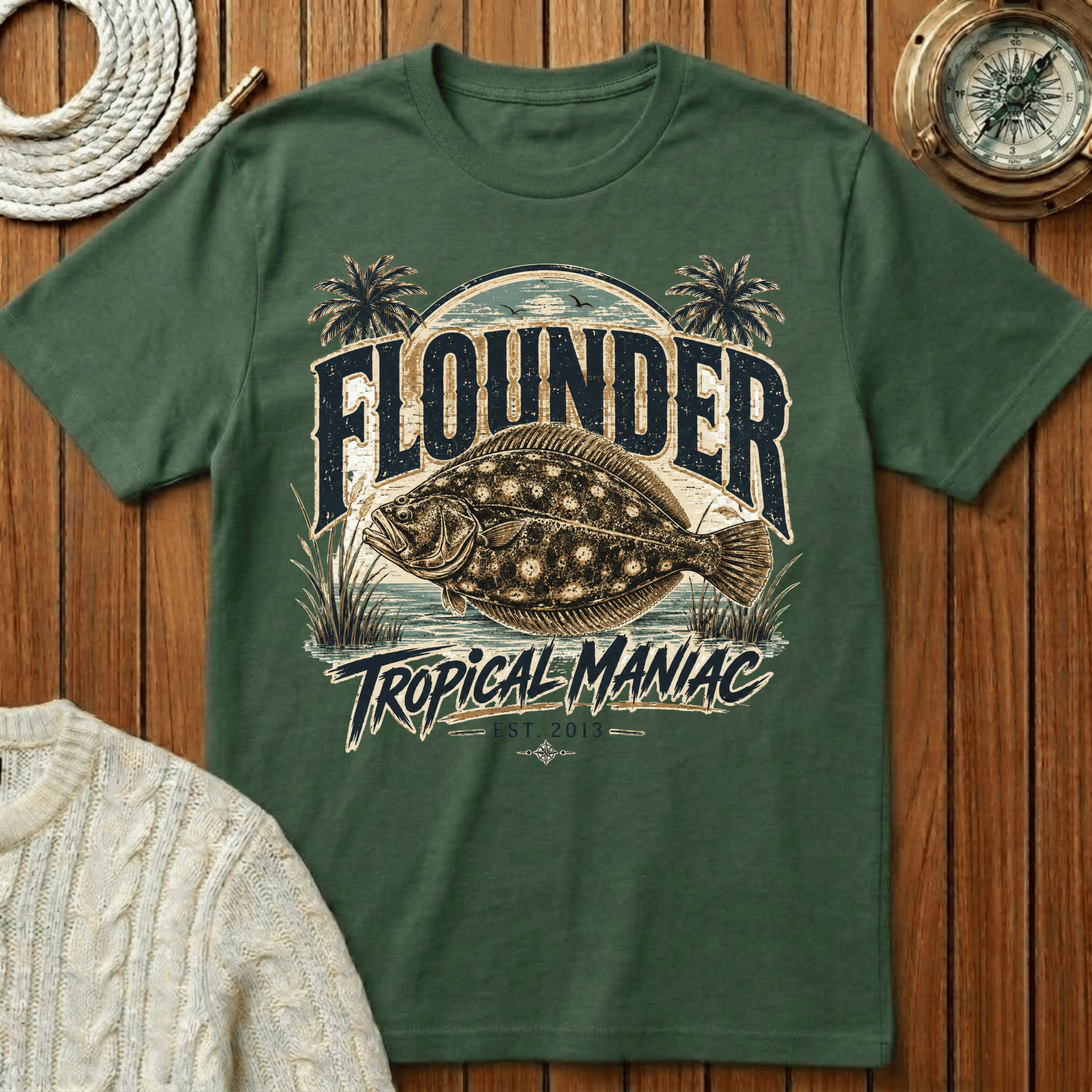 Flounder Tropical Graphic - T-Shirt