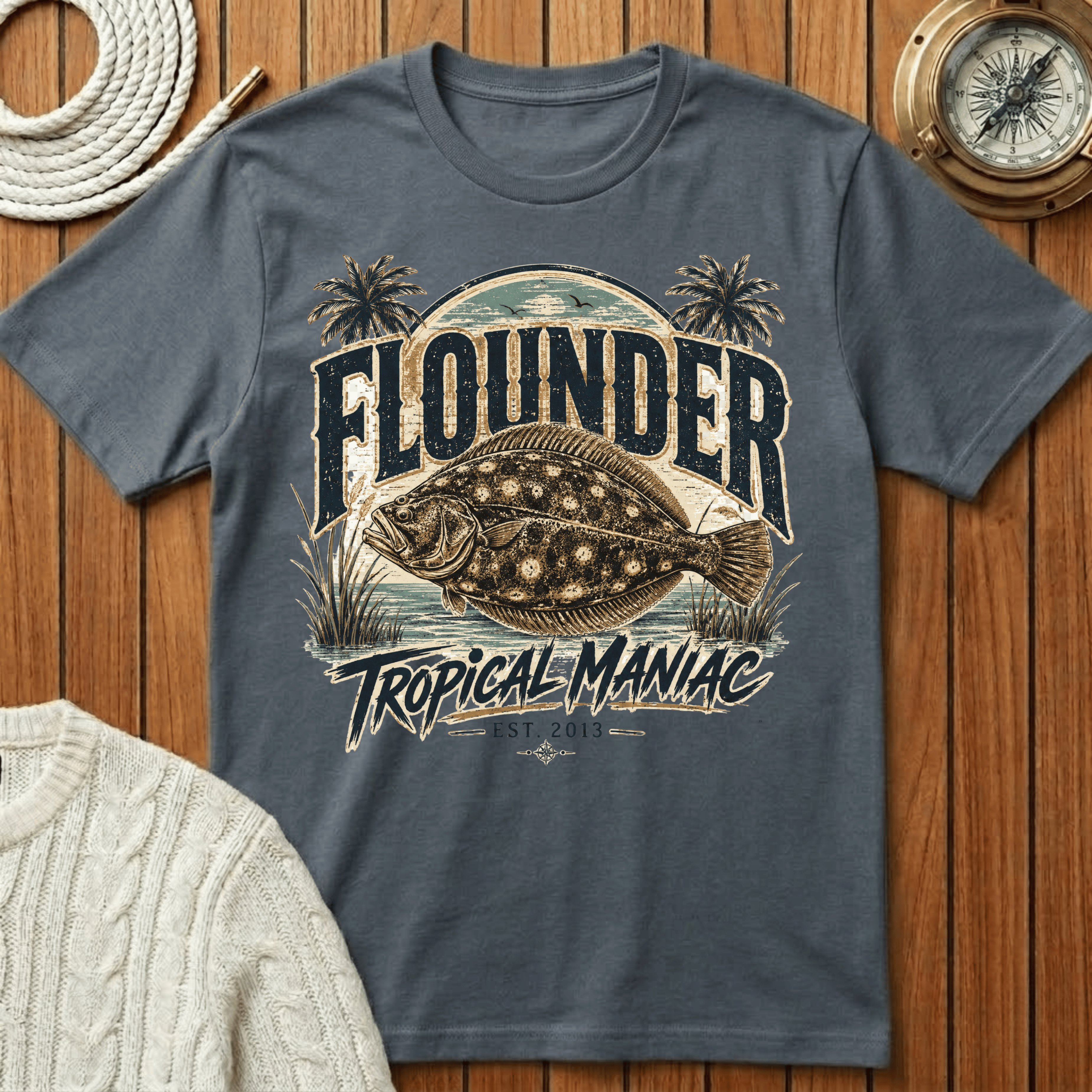 Flounder Tropical Graphic - T-Shirt