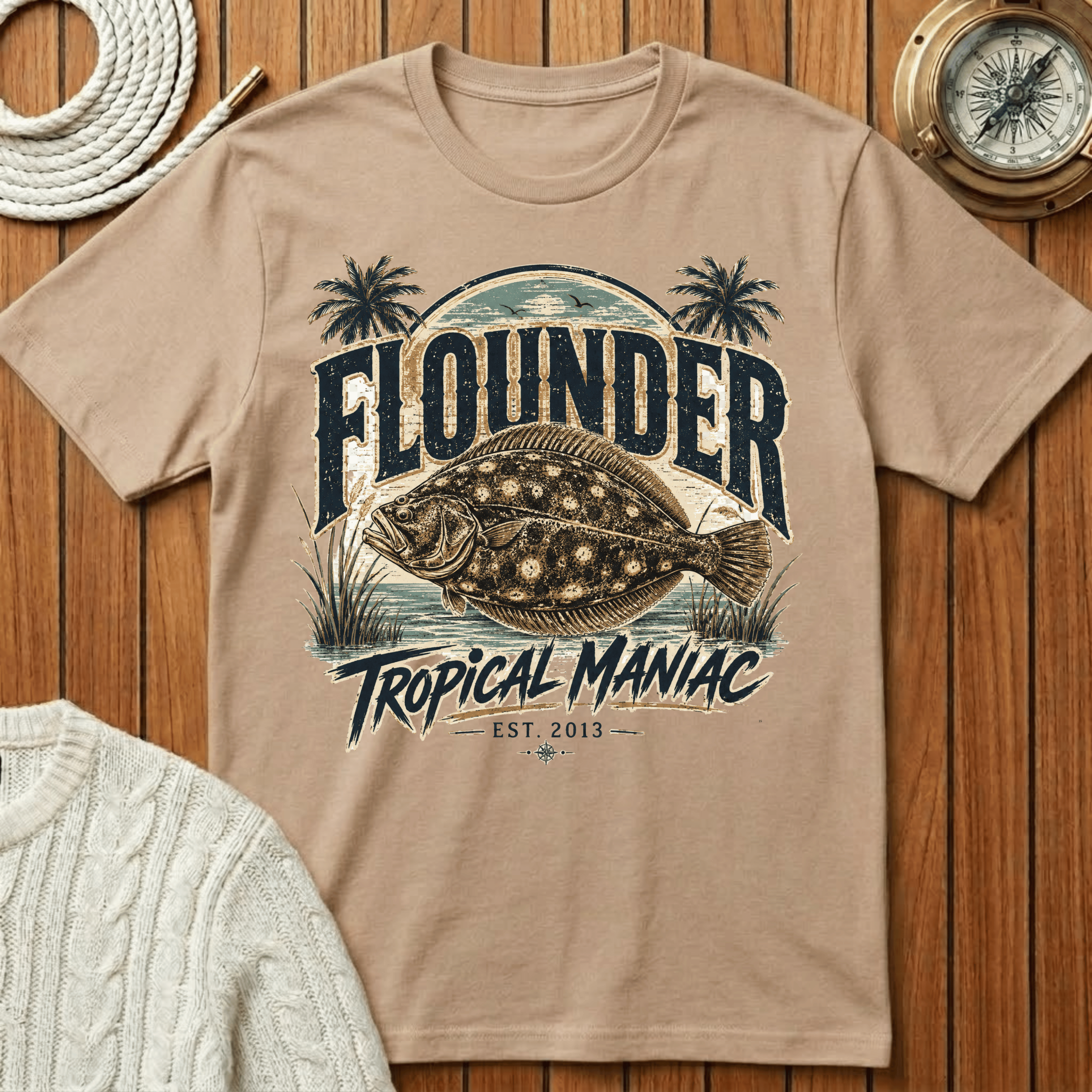 Flounder Tropical Graphic - T-Shirt