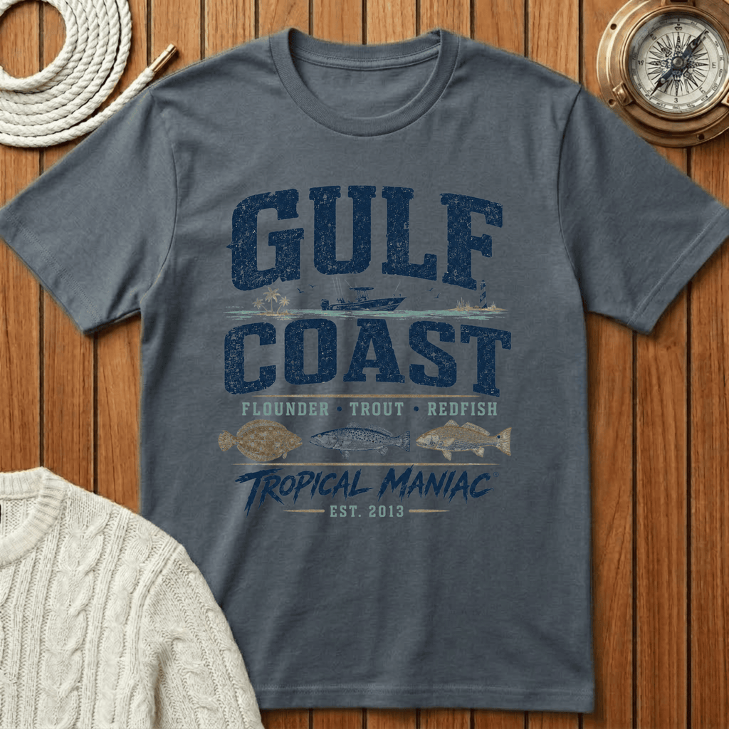 Gulf Coast Flounder Trout Red - T-Shirt