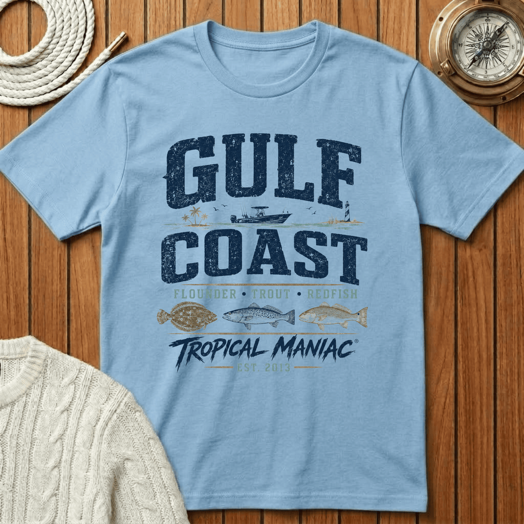 Gulf Coast Flounder Trout Red - T-Shirt