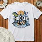 Hooked For Life Fishing - T-Shirt