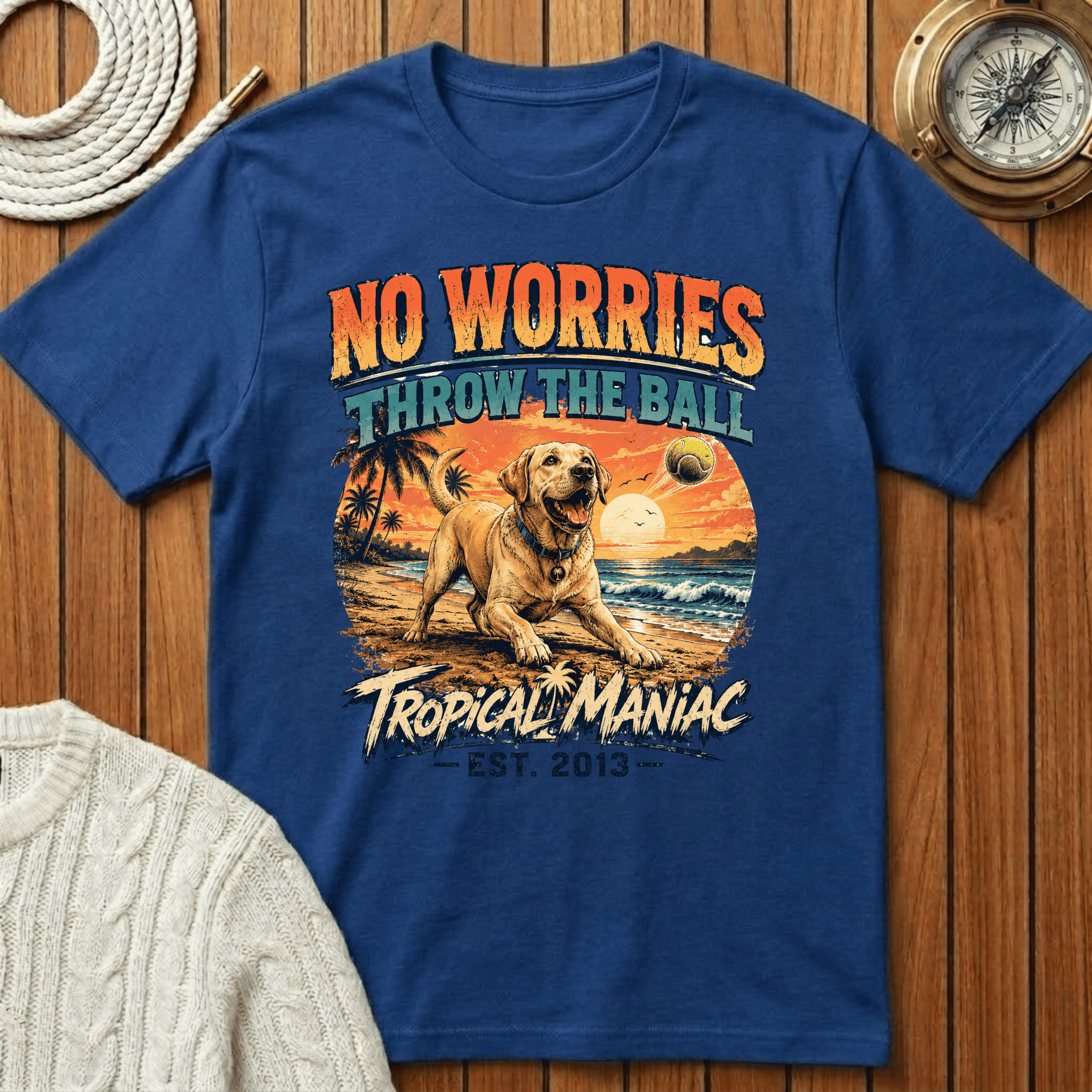 No Worries "Throw The Ball" Dog T-Shirt