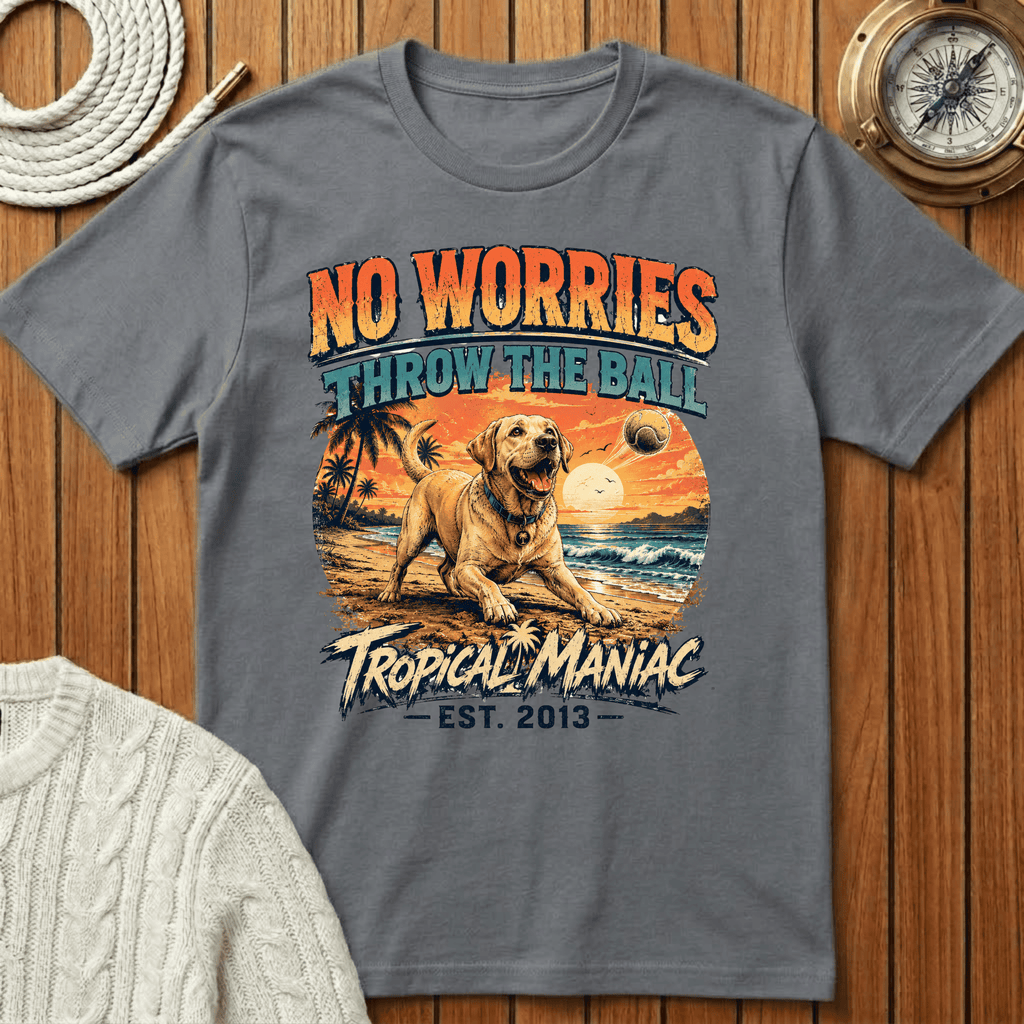 No Worries "Throw The Ball" Dog T-Shirt