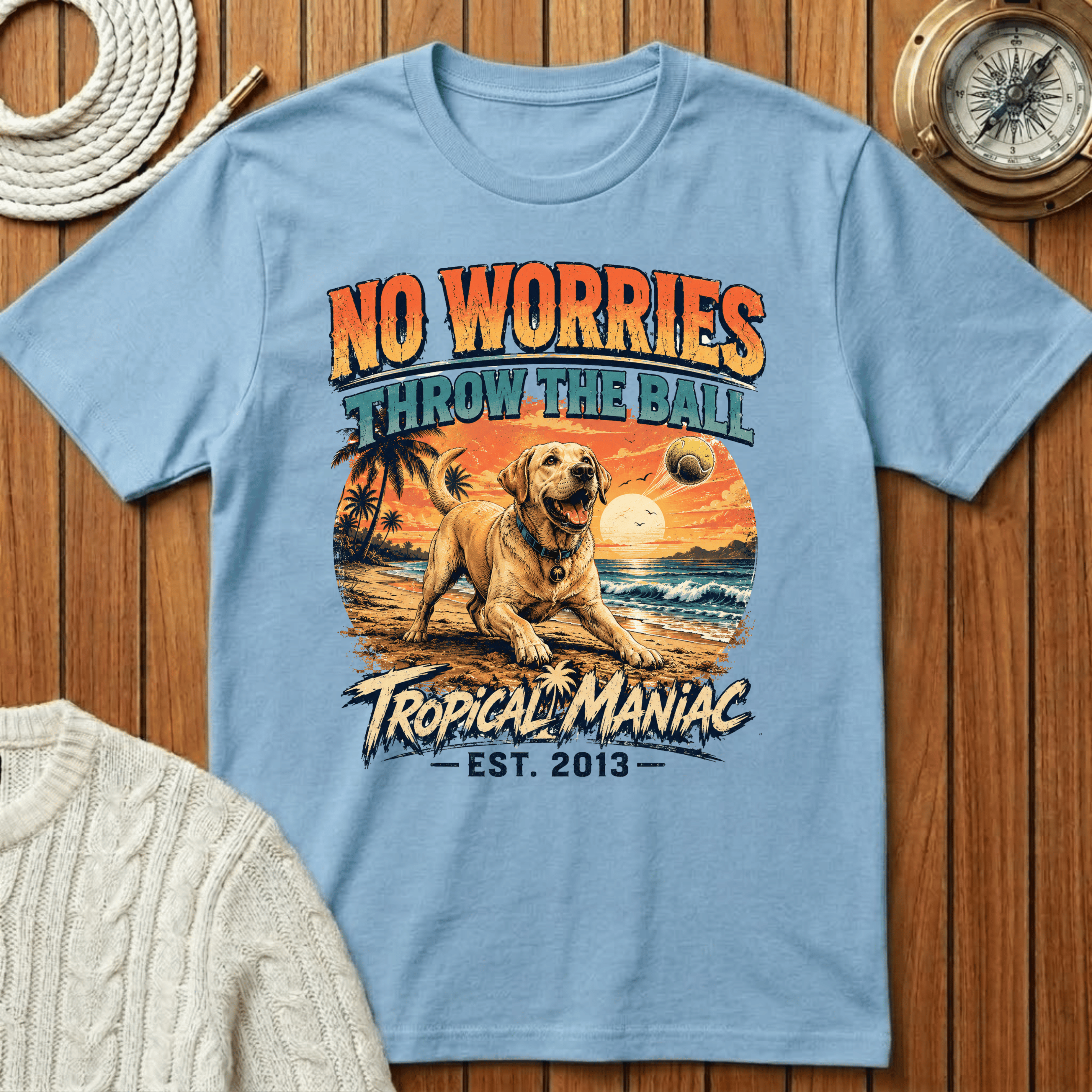 No Worries "Throw The Ball" Dog T-Shirt