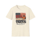 Red, White & Tropical T-Shirt — Patriotic Beach Vintage Tee