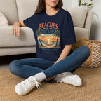 Beaches & Dreams Sunset T-Shirt — Tropical Palm Beach Vibes