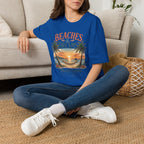 Beaches & Dreams Sunset T-Shirt — Tropical Palm Beach Vibes