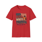 Red, White & Tropical T-Shirt — Patriotic Beach Vintage Tee