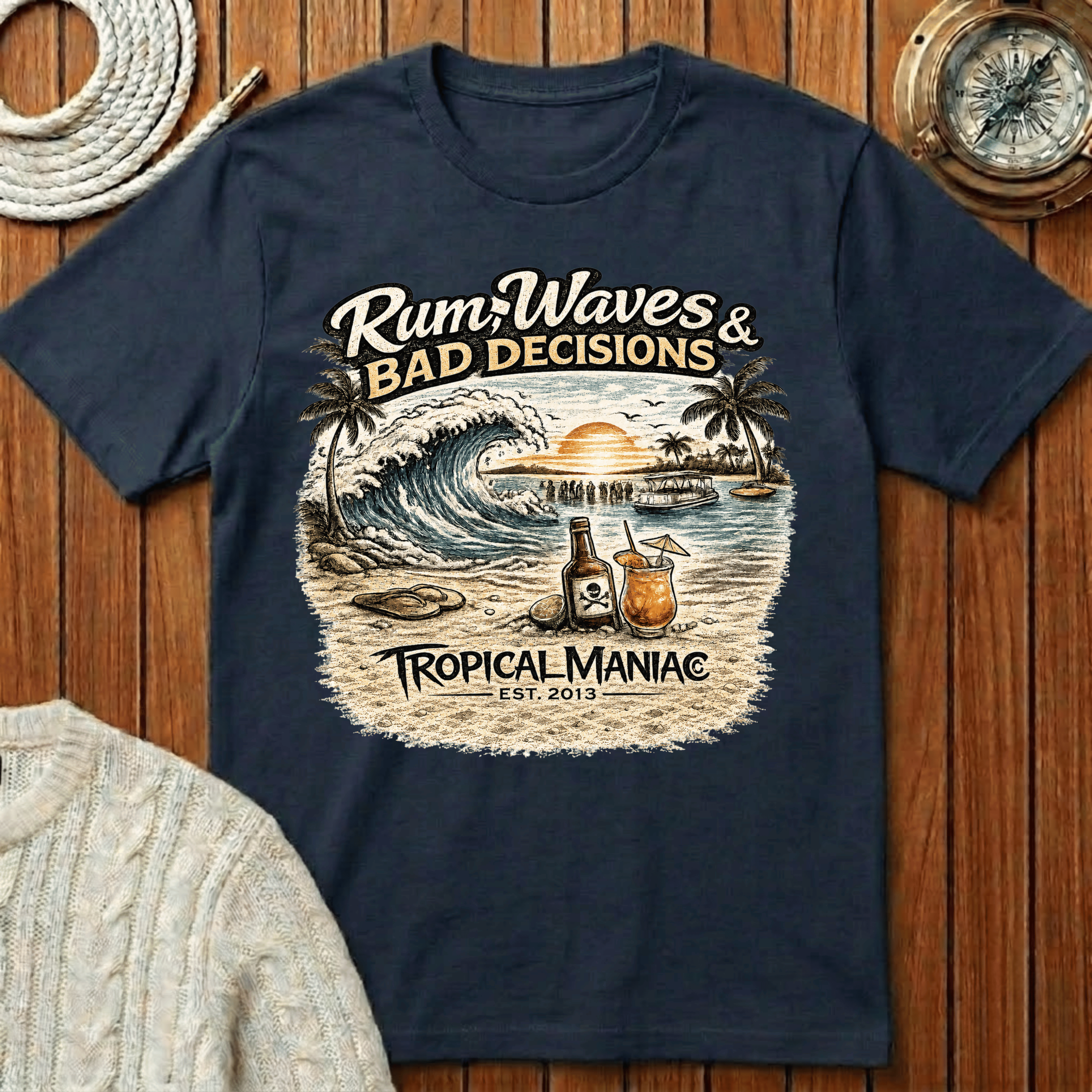 Rum, Waves & Bad Decisions T-Shirt