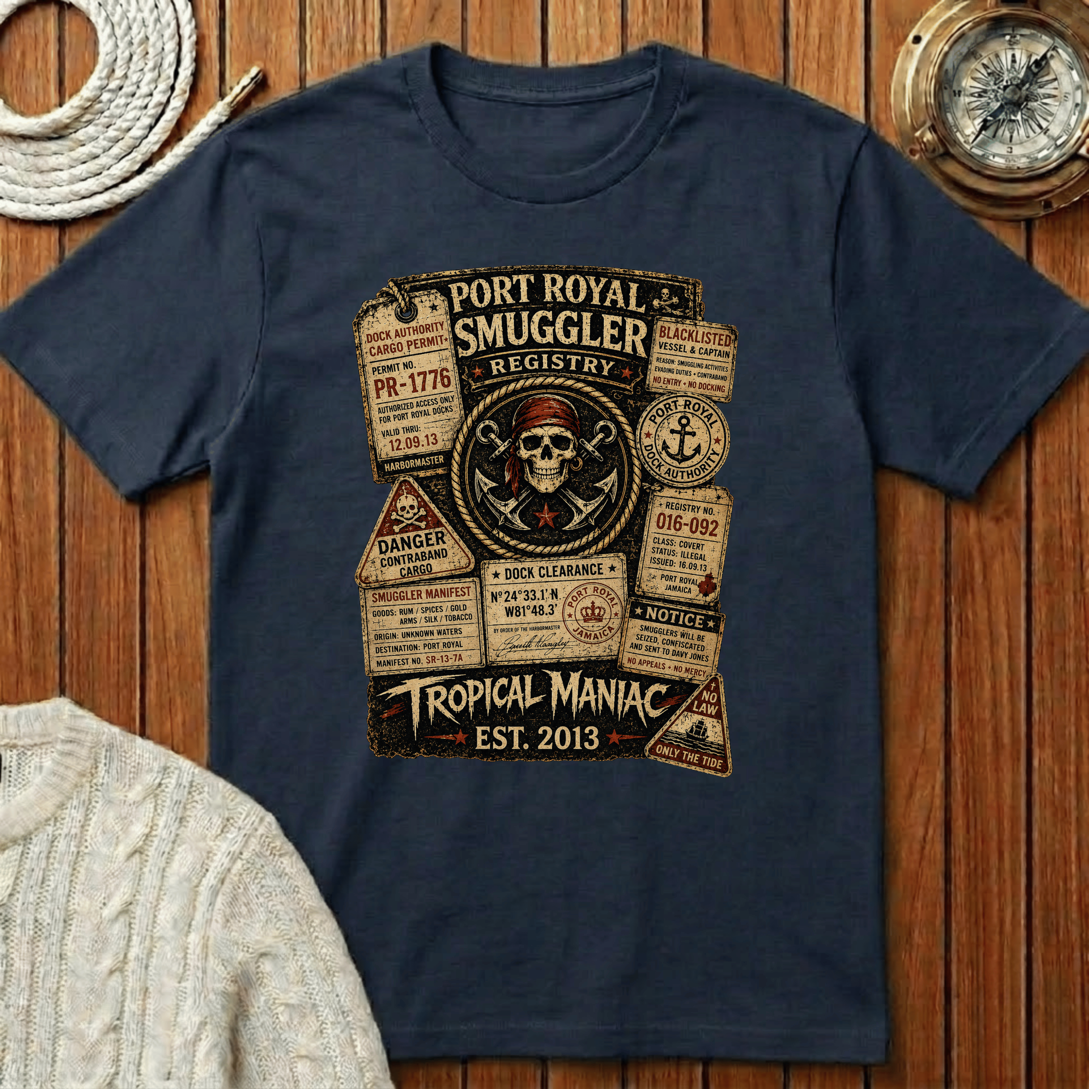 Smuggler Registry Skull T-Shirt