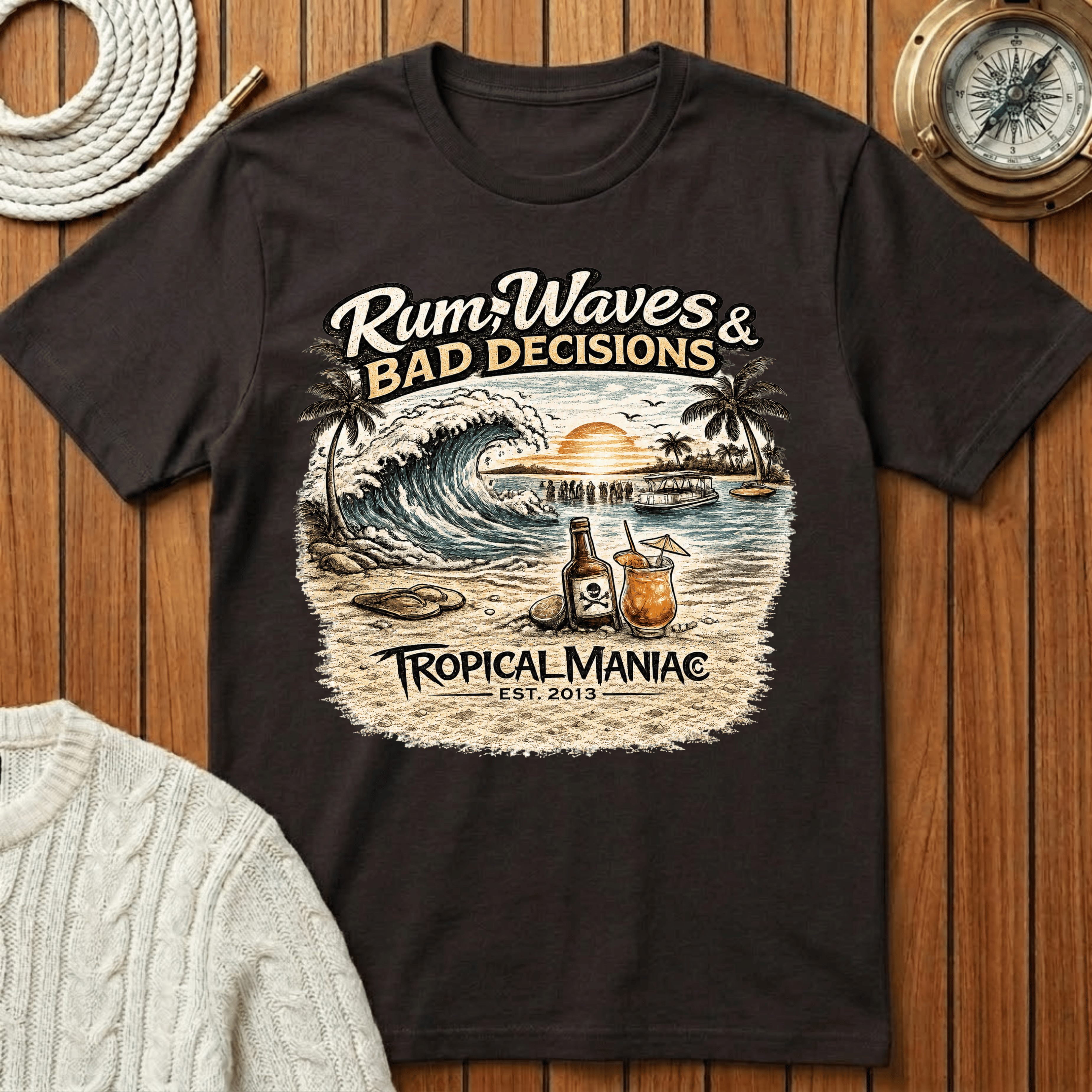Rum, Waves & Bad Decisions T-Shirt