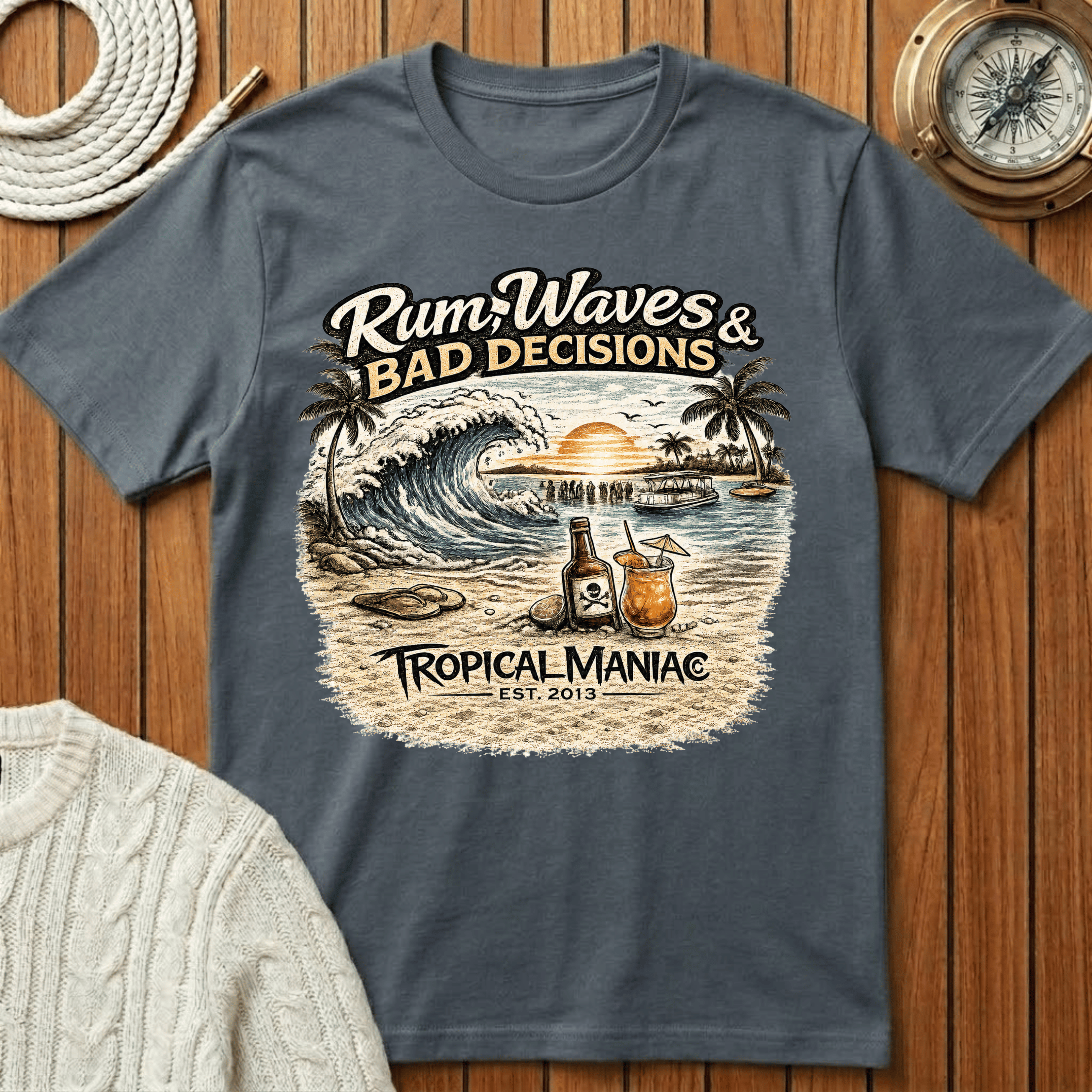 Rum, Waves & Bad Decisions T-Shirt