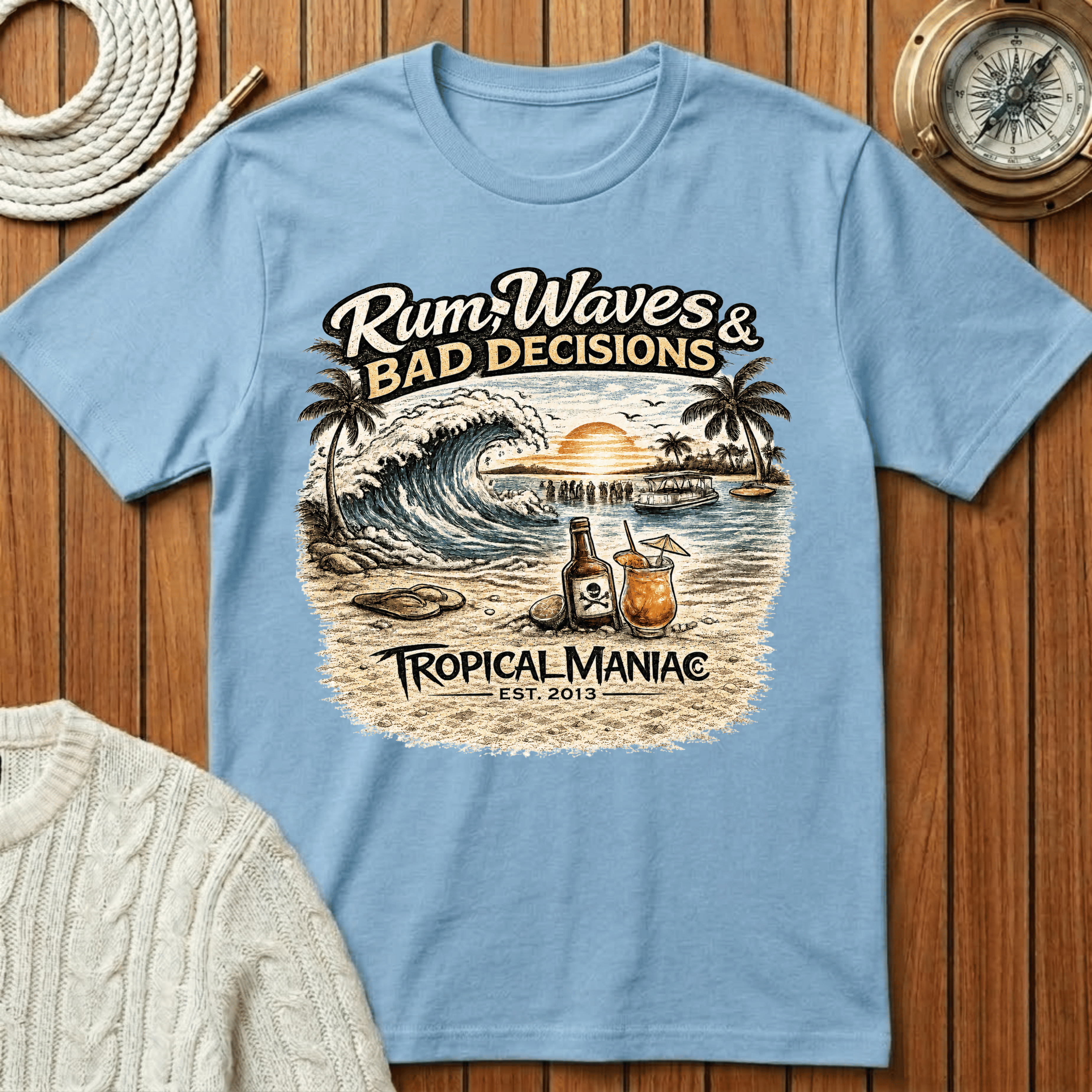 Rum, Waves & Bad Decisions T-Shirt