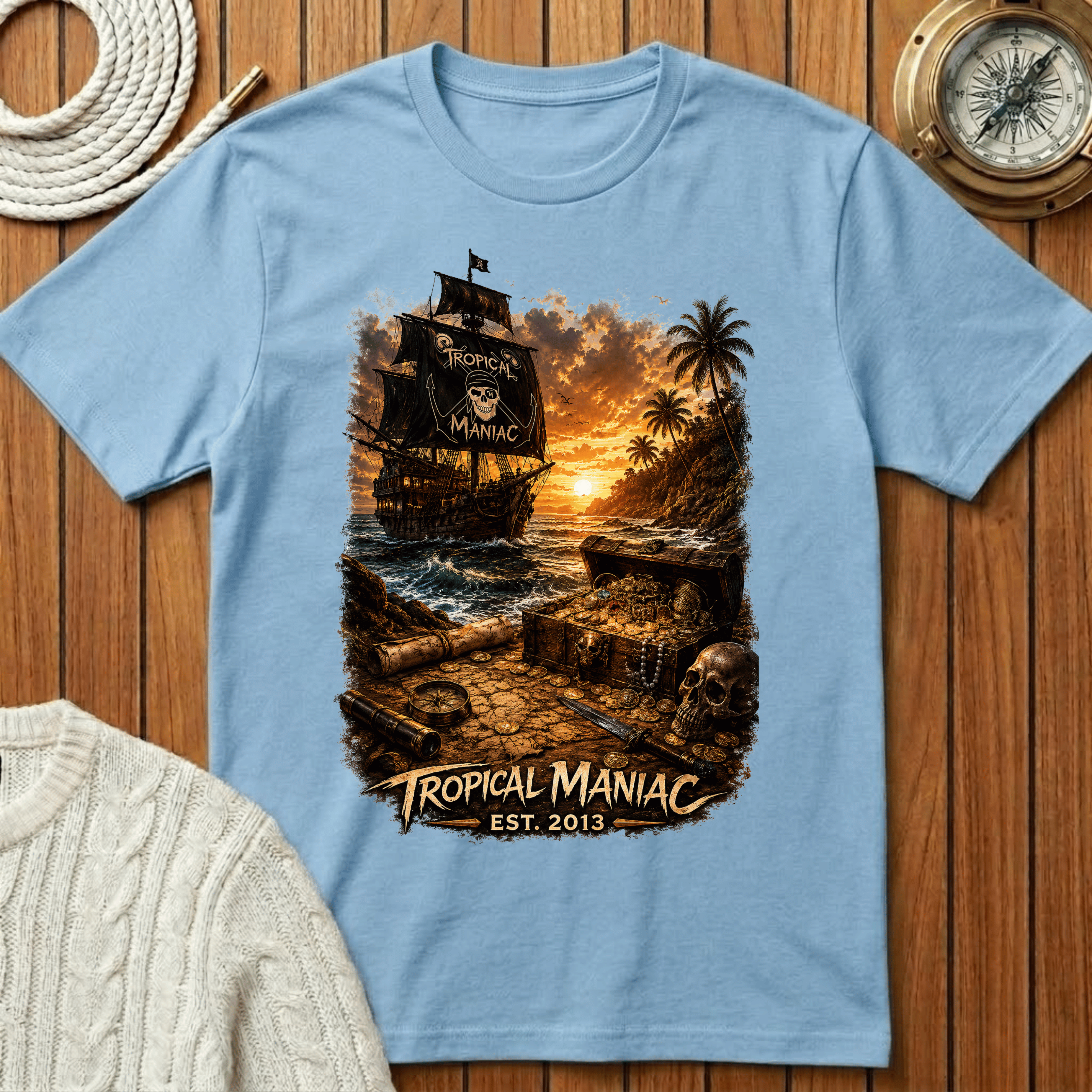 Tropical Maniac Pirate Ship T-Shirt