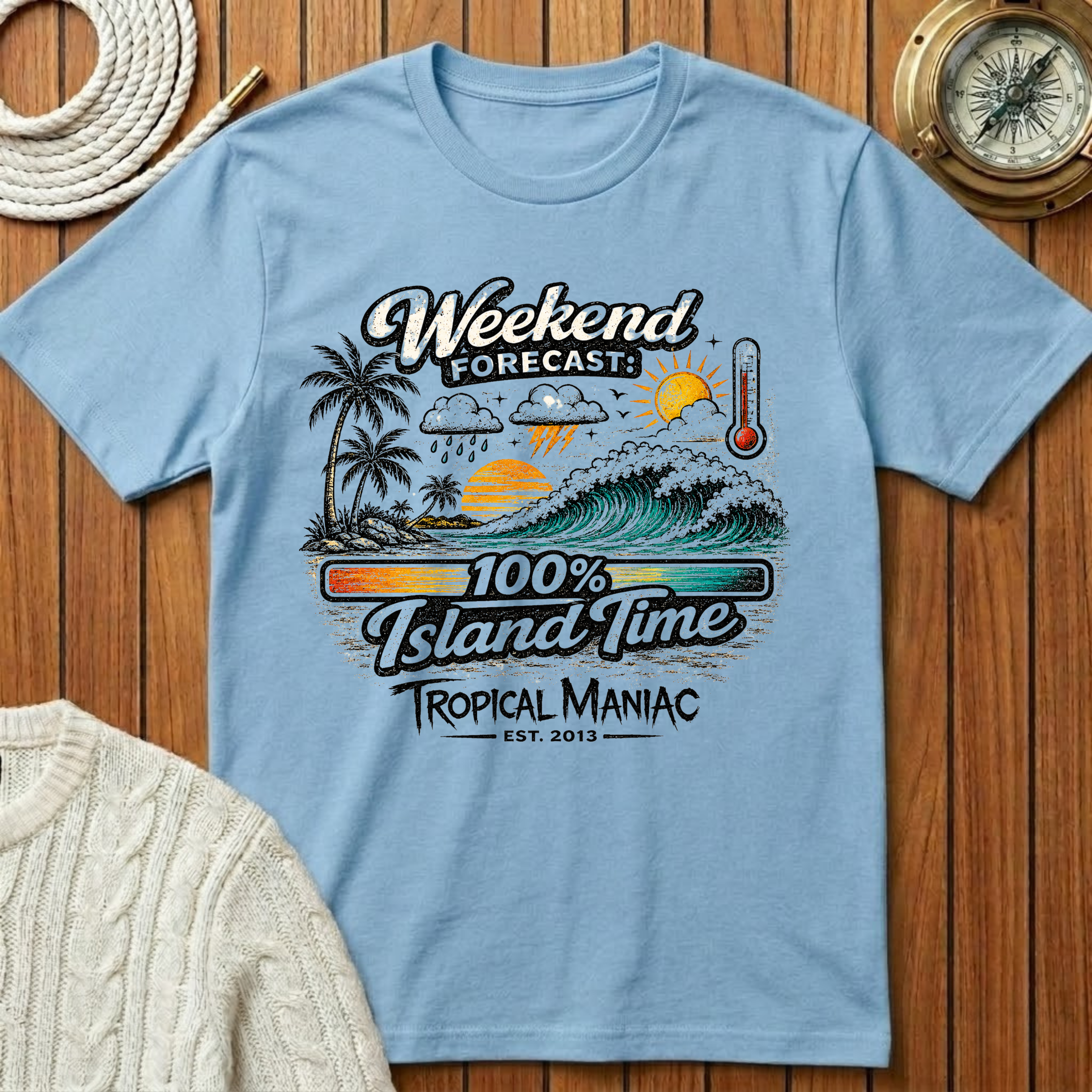 Weekend Forecast 100% Island Time - T-Shirt