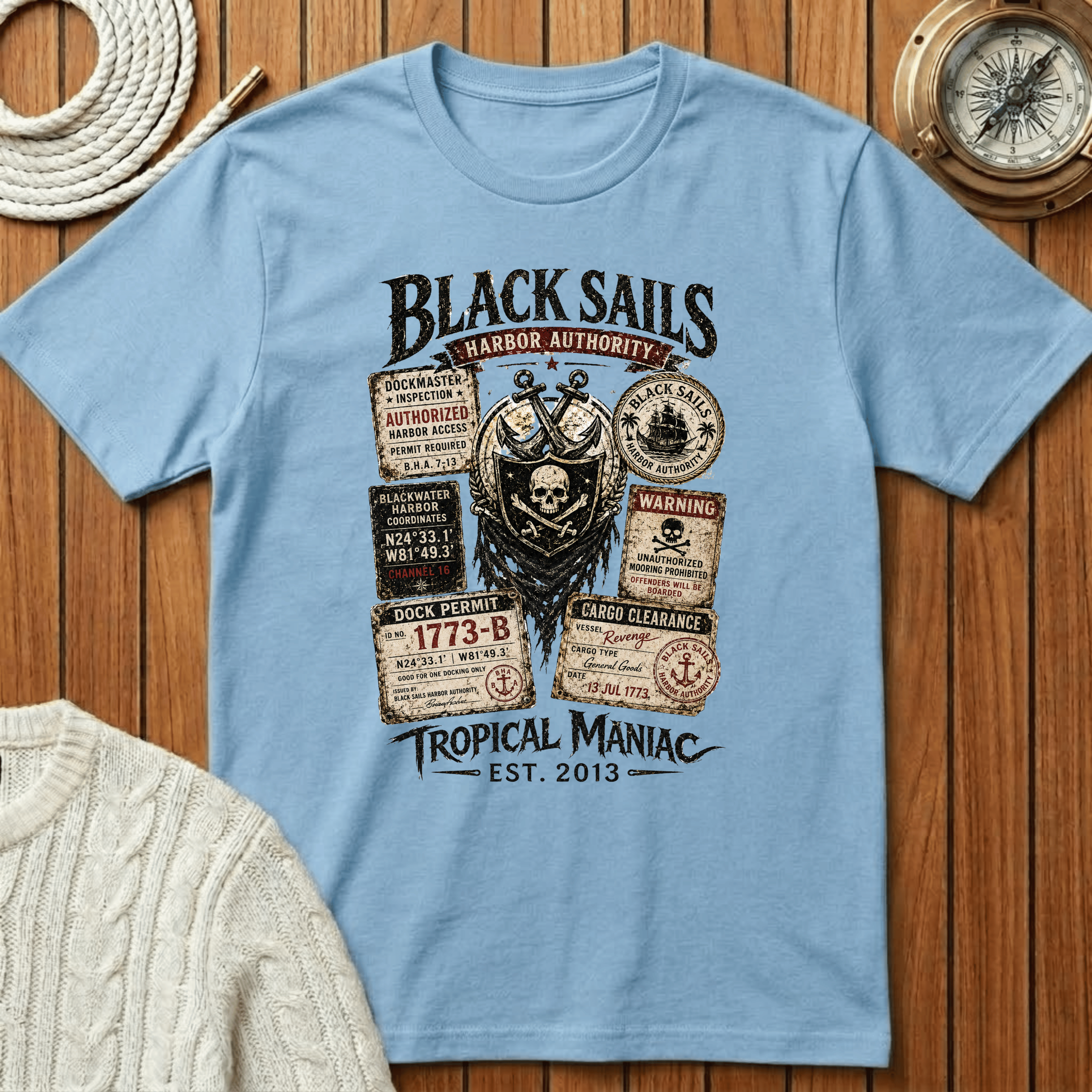 Black Sails Pirate Crest T-Shirt
