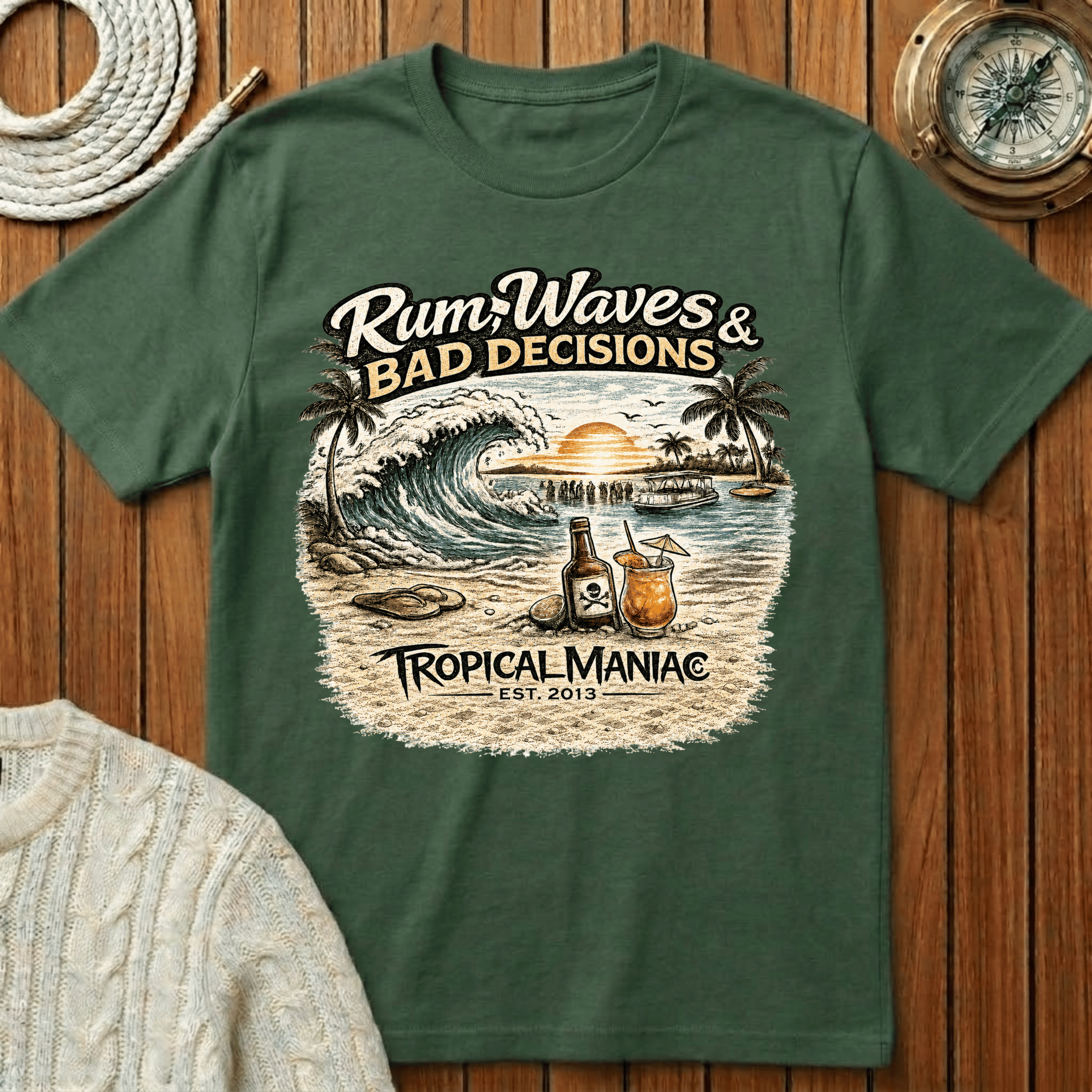 Rum, Waves & Bad Decisions T-Shirt
