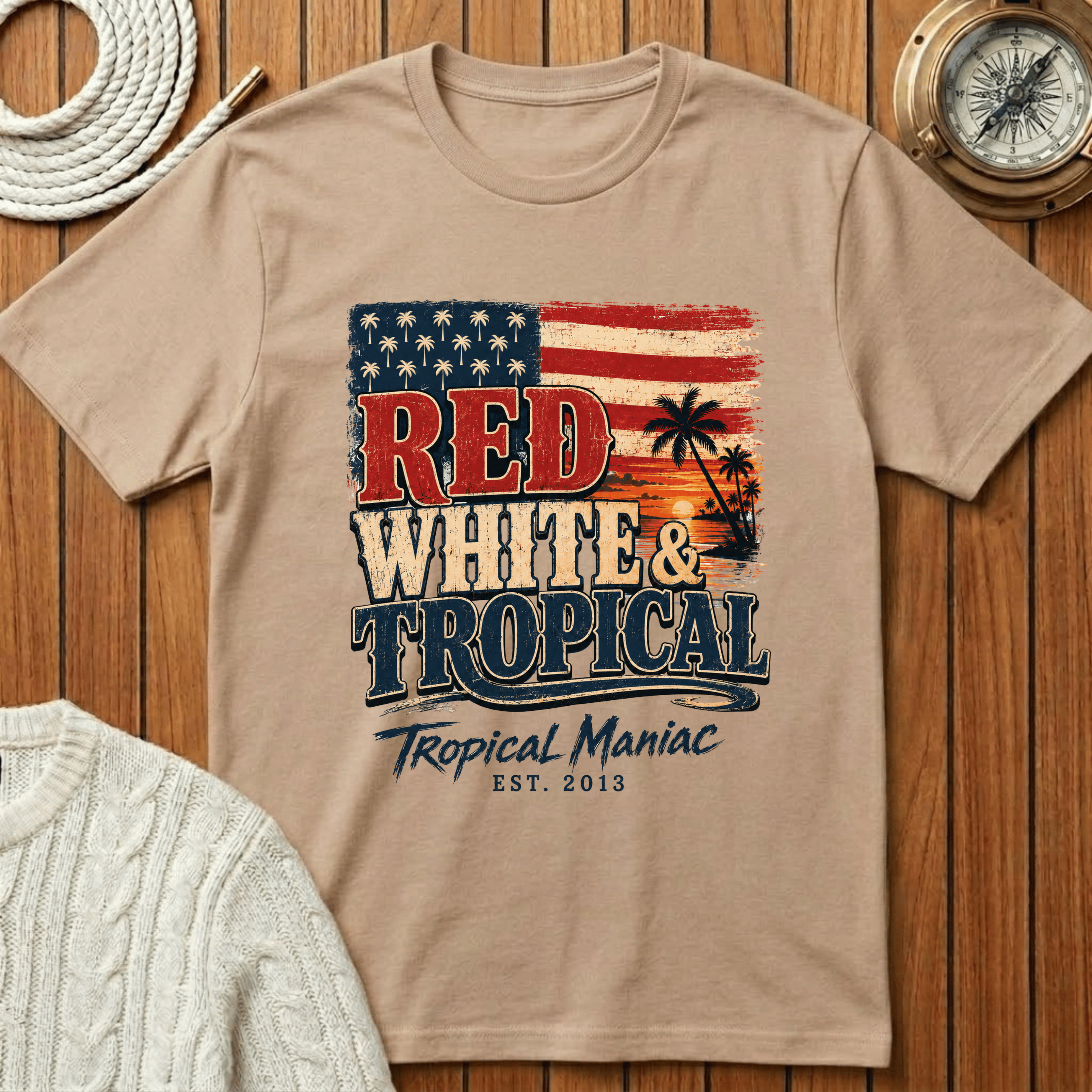 Red, White & Tropical T-Shirt