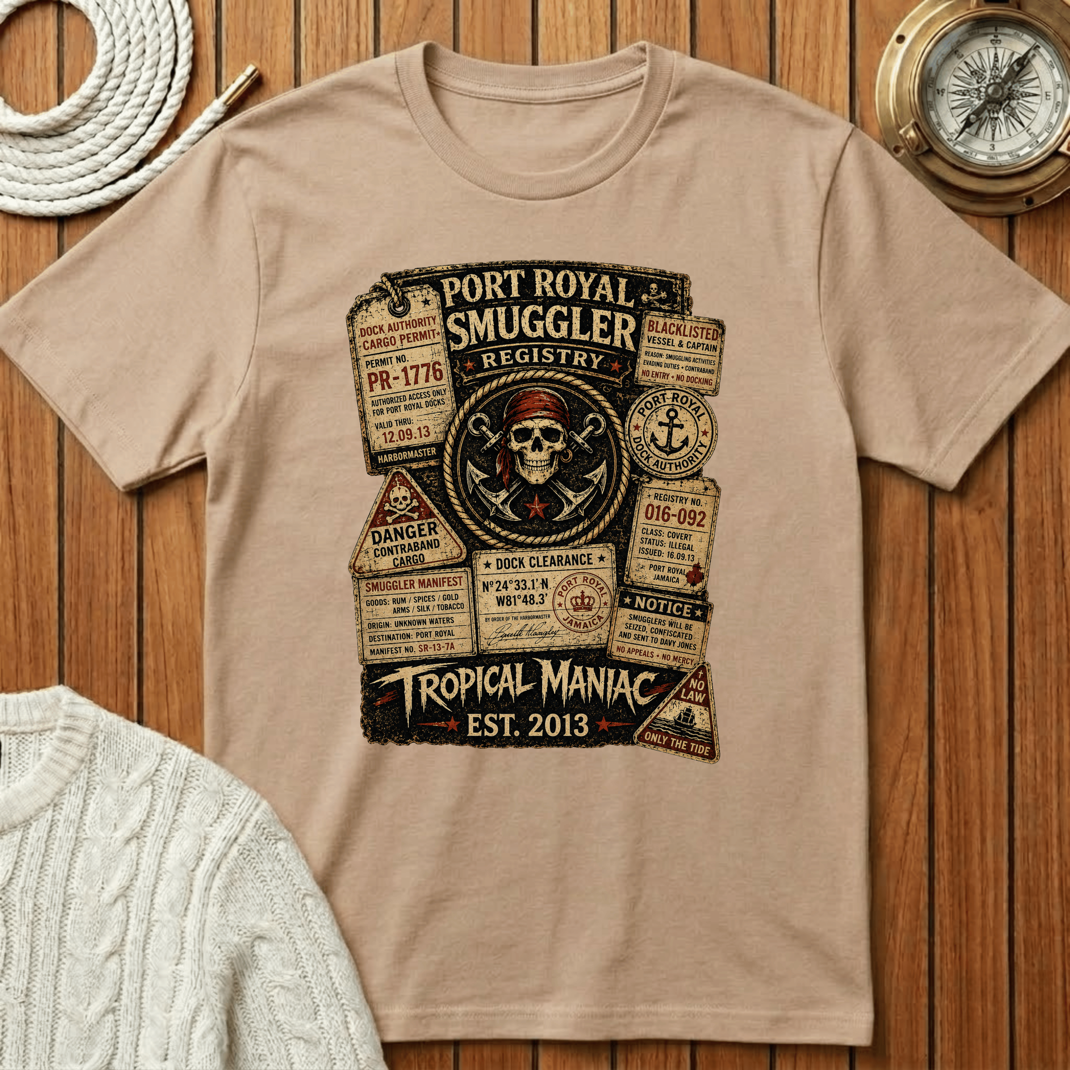 Smuggler Registry Skull T-Shirt