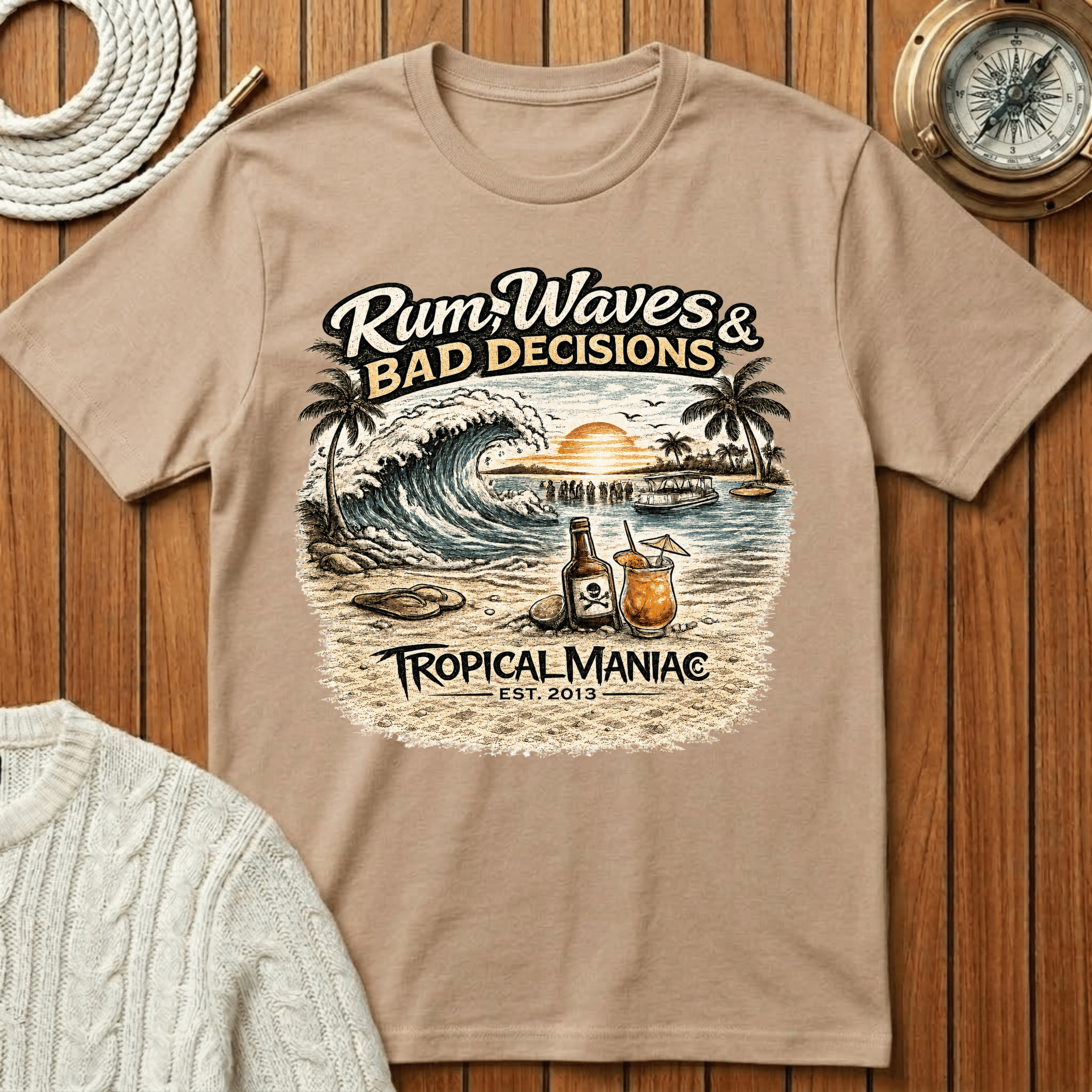 Rum, Waves & Bad Decisions T-Shirt