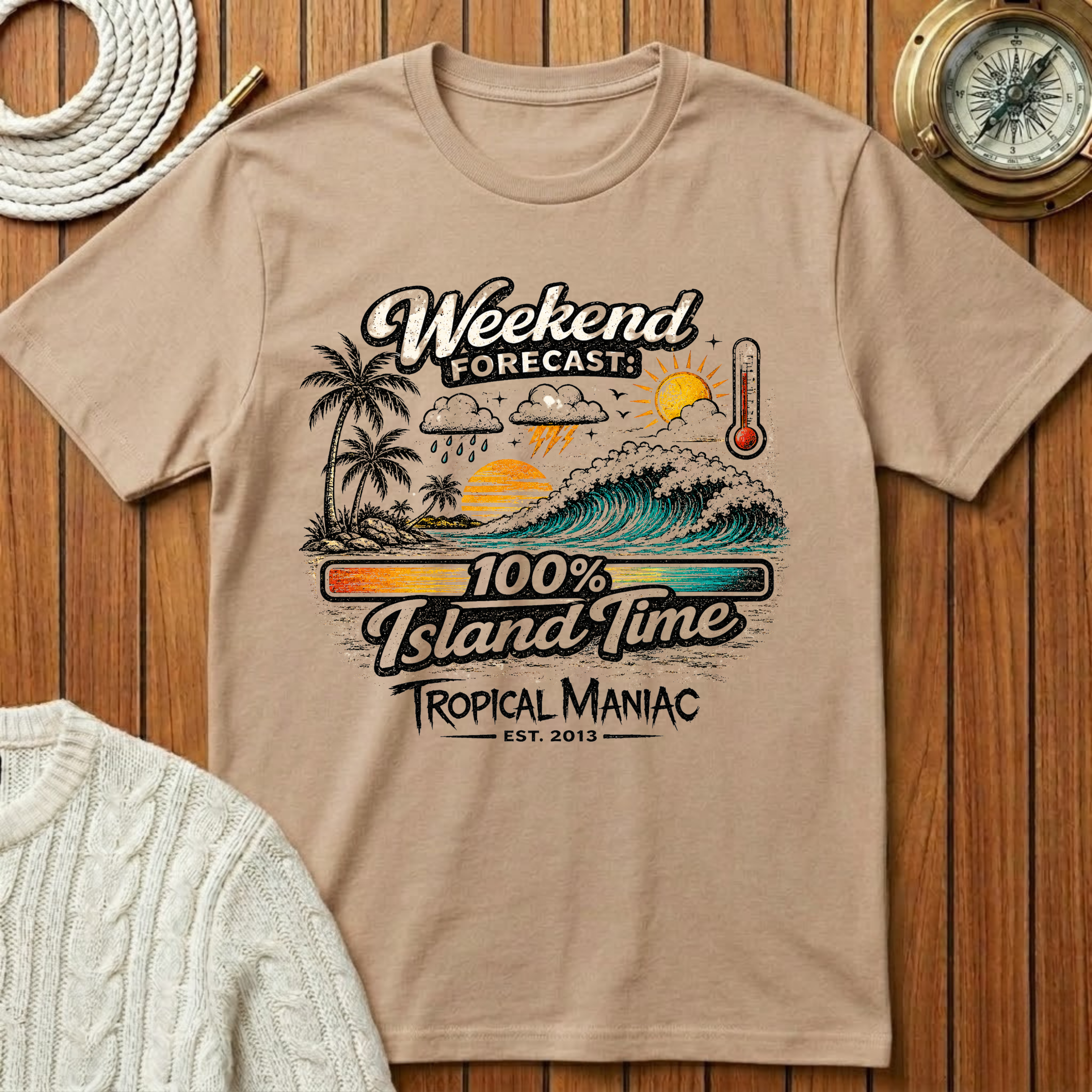 Weekend Forecast 100% Island Time - T-Shirt