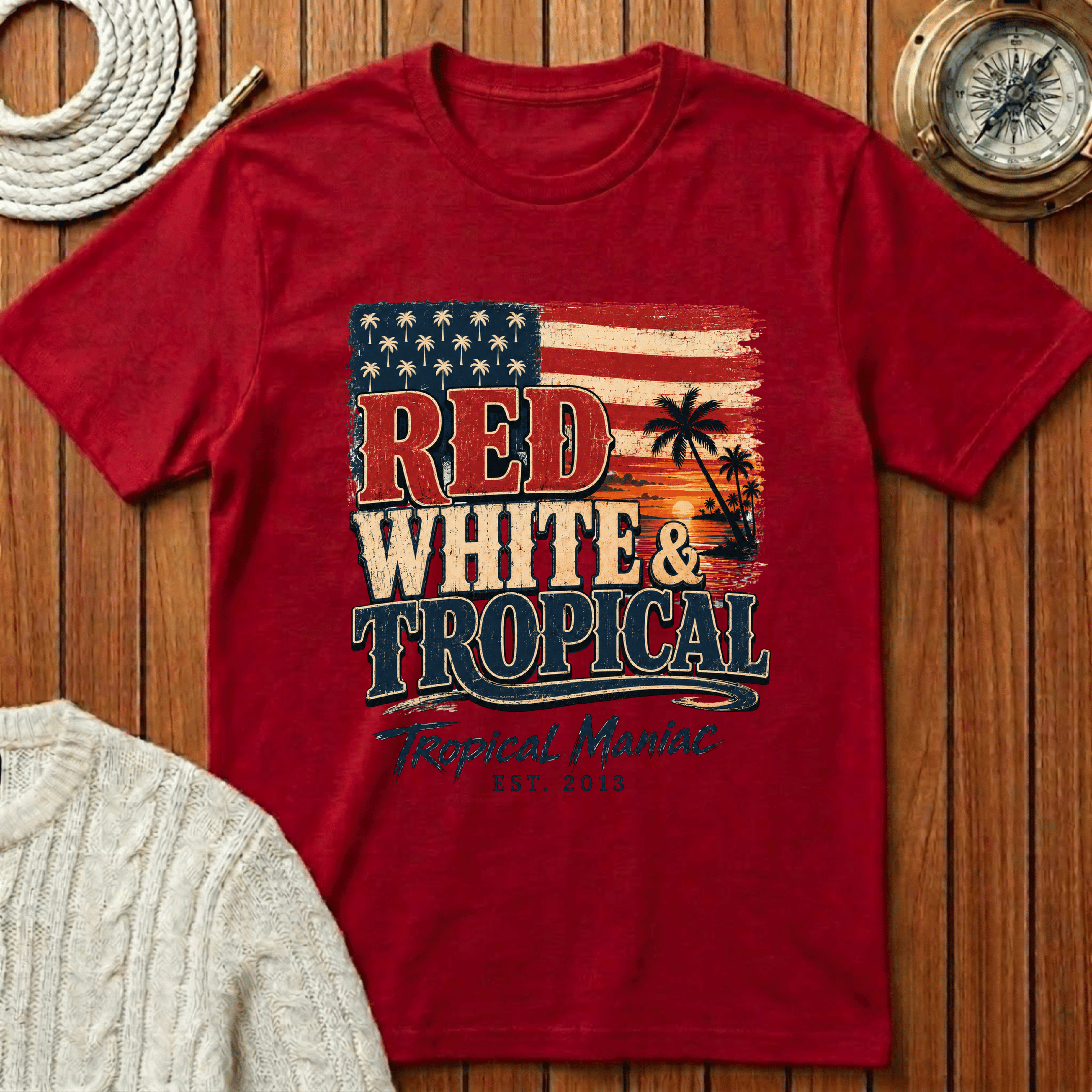 Red, White & Tropical T-Shirt