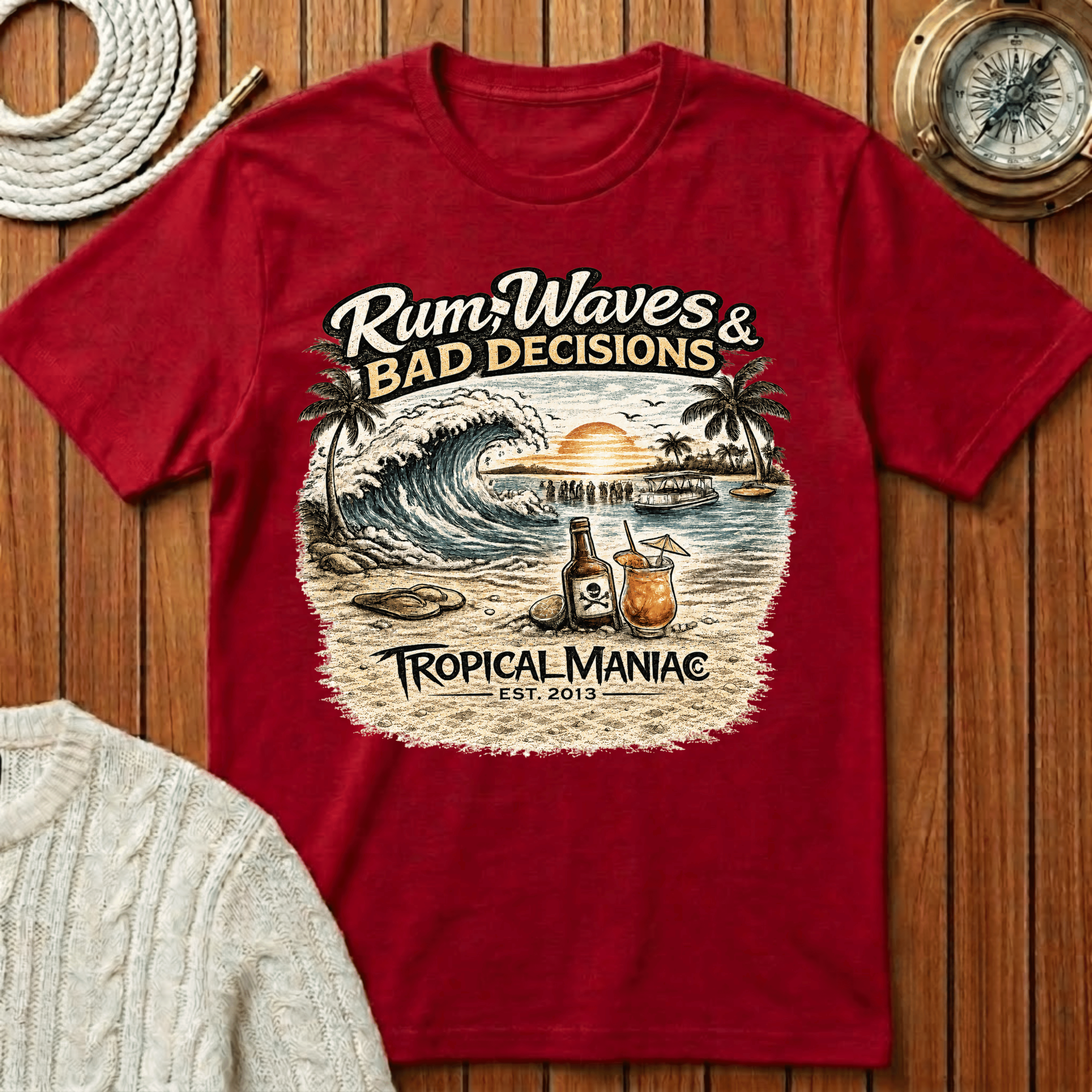 Rum, Waves & Bad Decisions T-Shirt