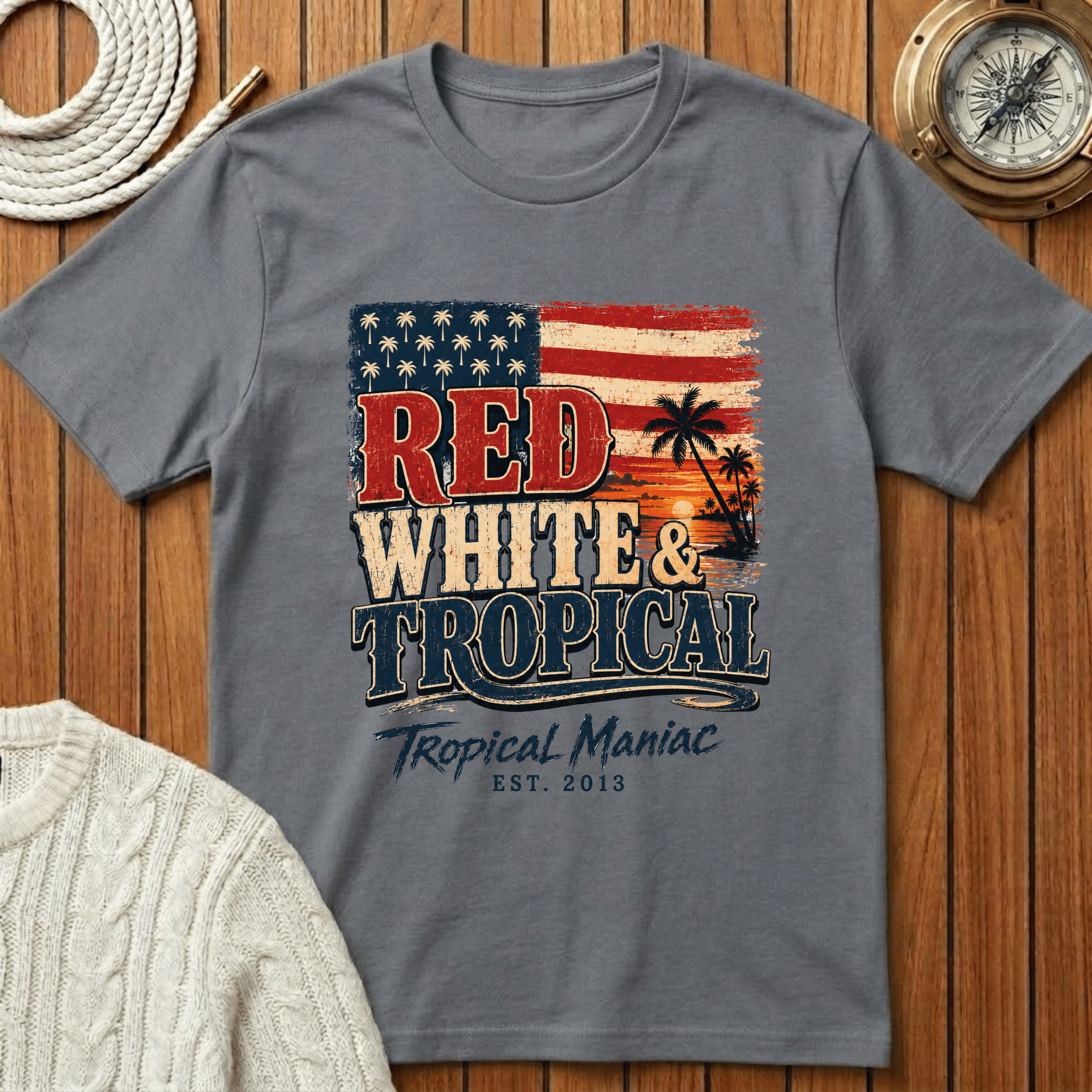 Red, White & Tropical T-Shirt