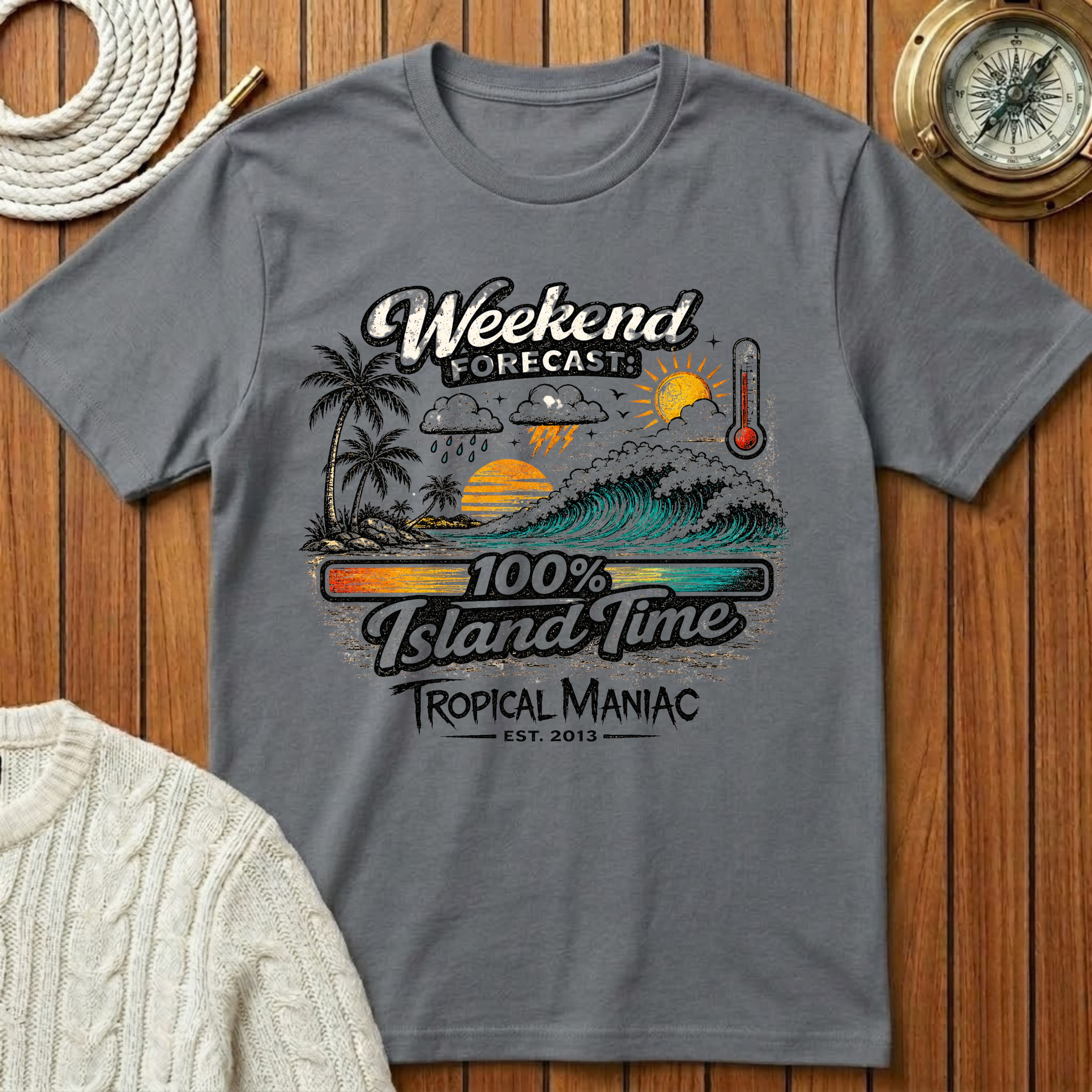 Weekend Forecast 100% Island Time - T-Shirt