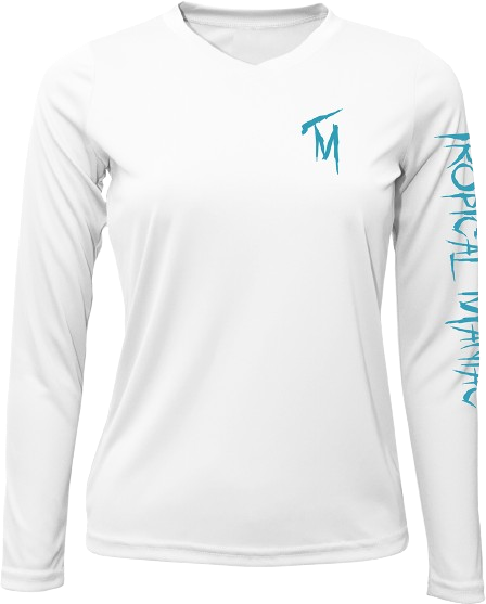 Ladies Tropical Maniac "Drink About It" Long Sleeve Performance V-Neck