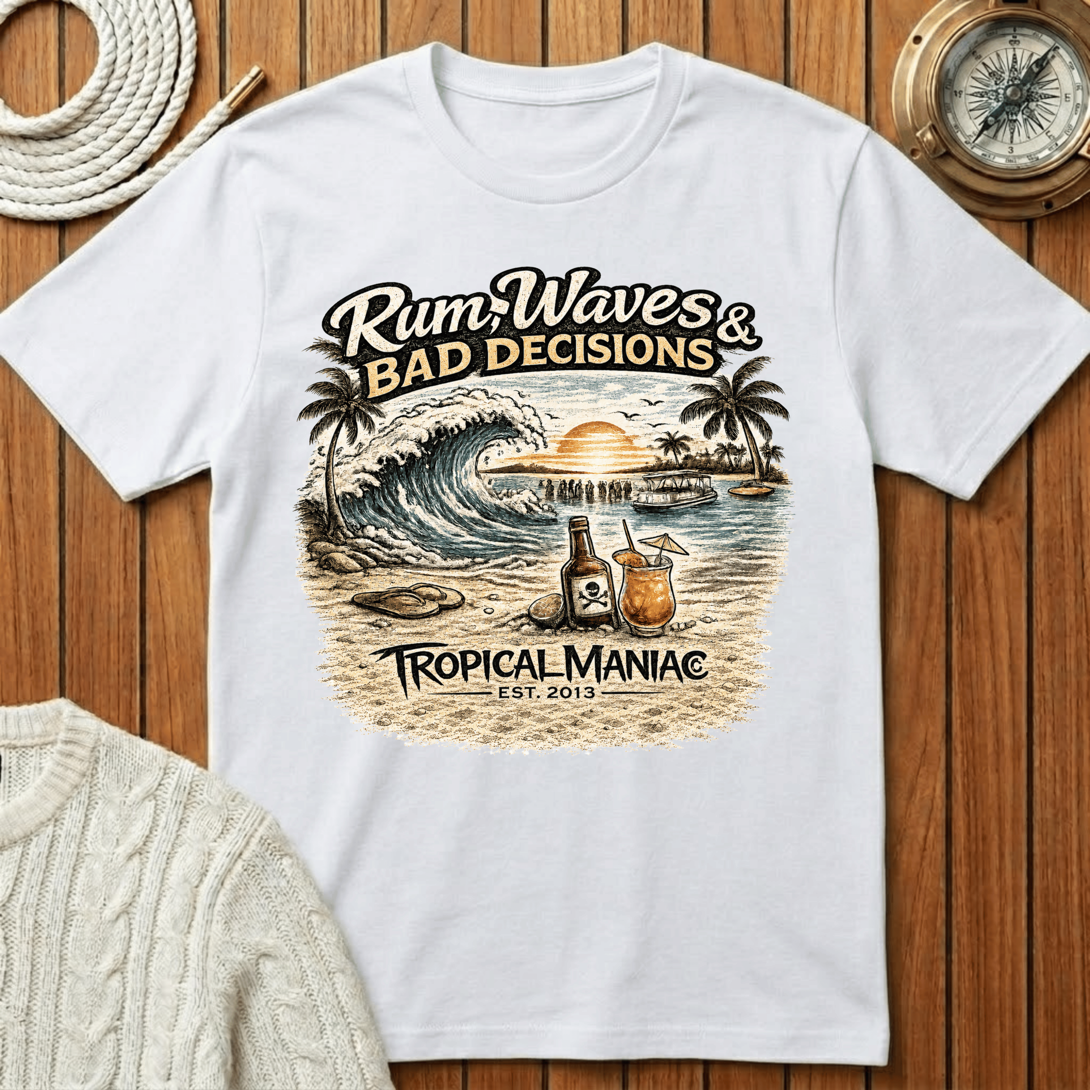 Rum, Waves & Bad Decisions T-Shirt