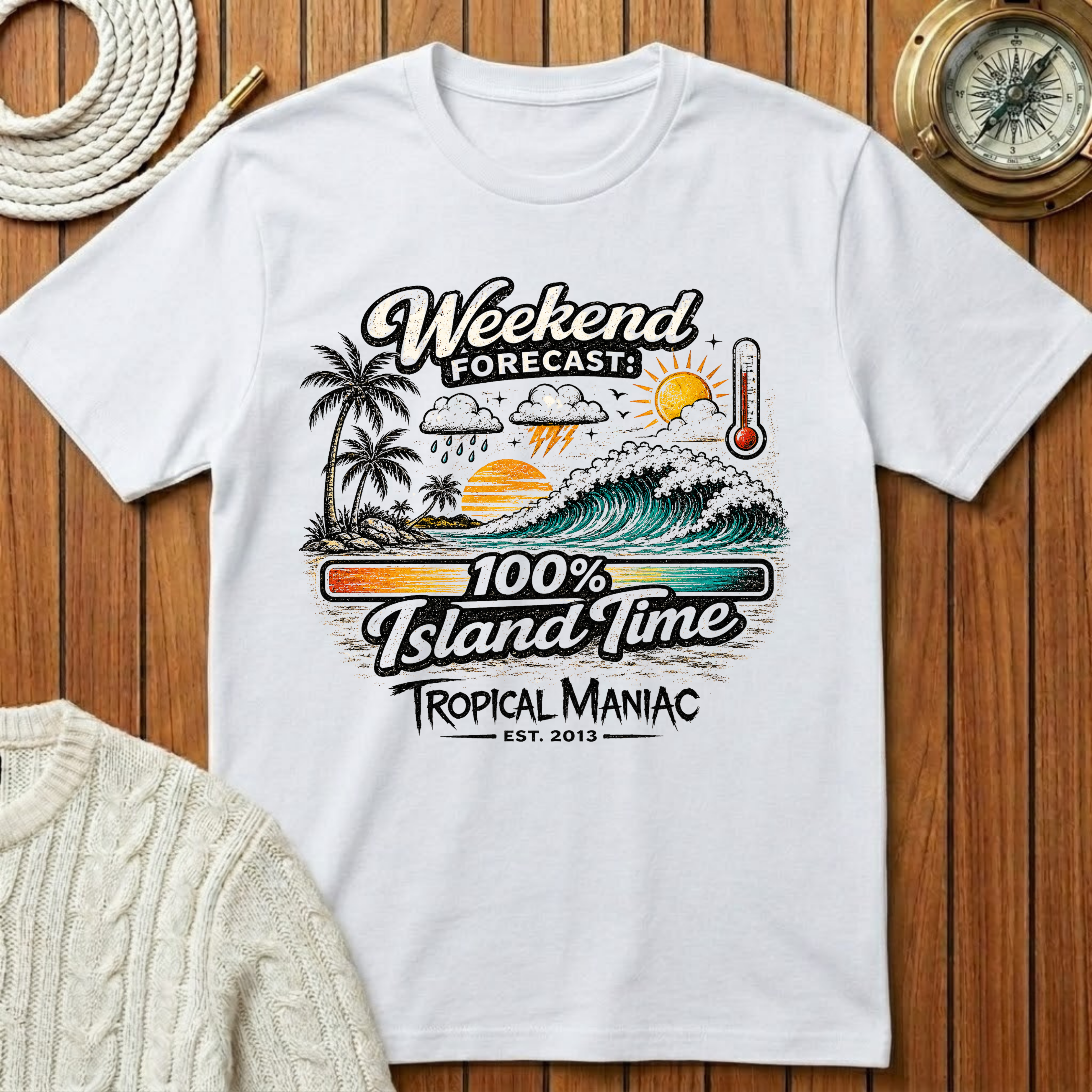 Weekend Forecast 100% Island Time - T-Shirt