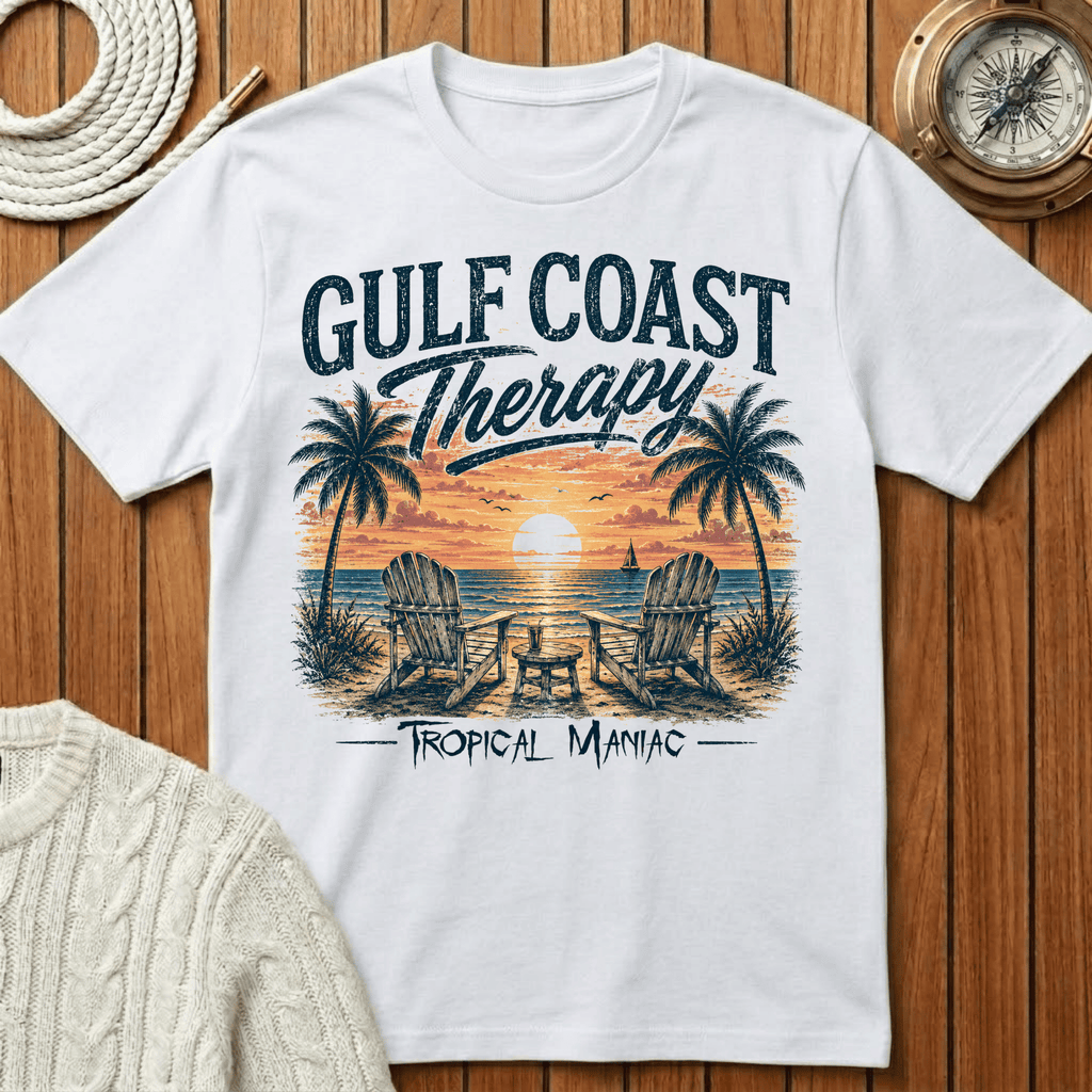 Gulf Coast Therapy T-Shirt — Sunset Palm Beach Tee