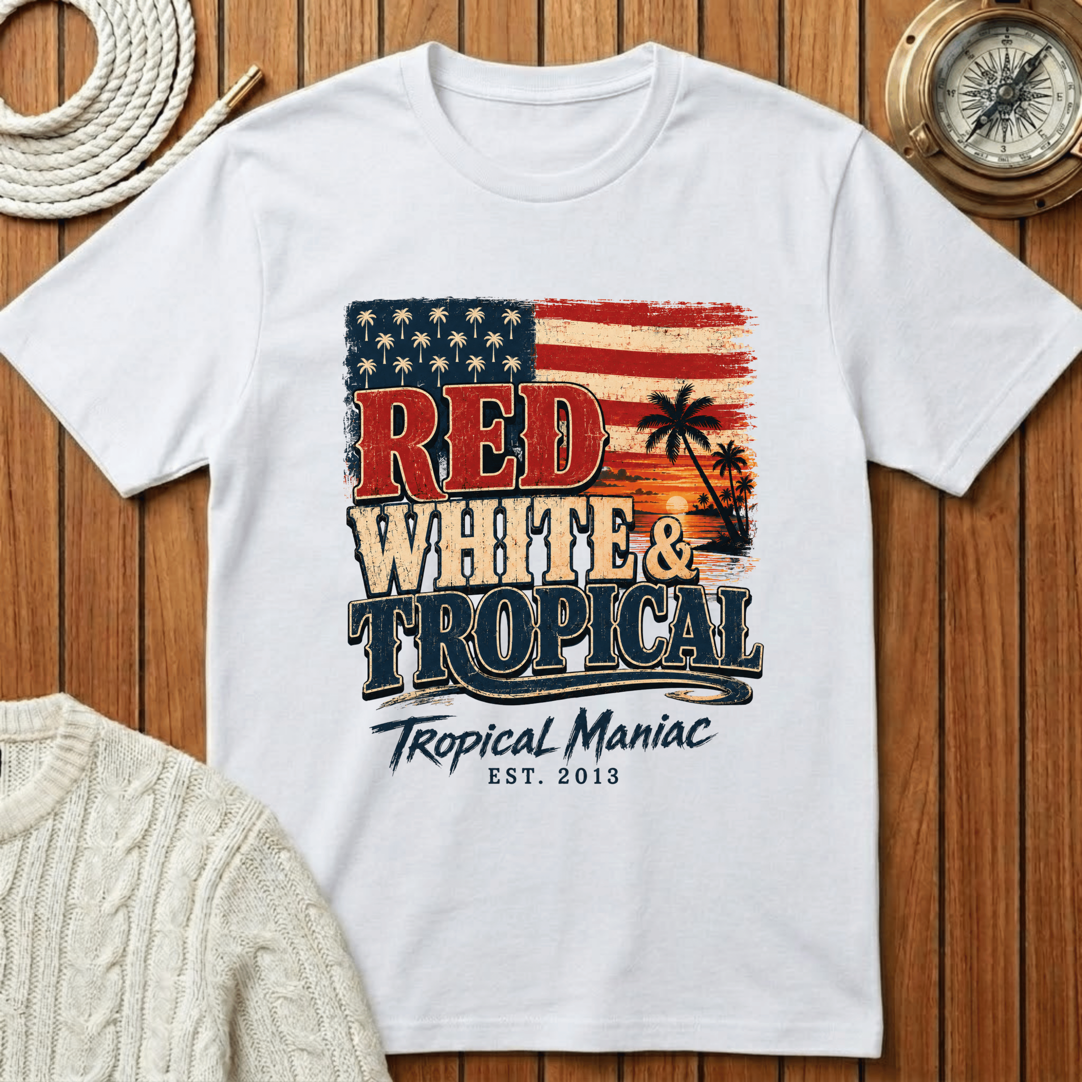 Red, White & Tropical T-Shirt